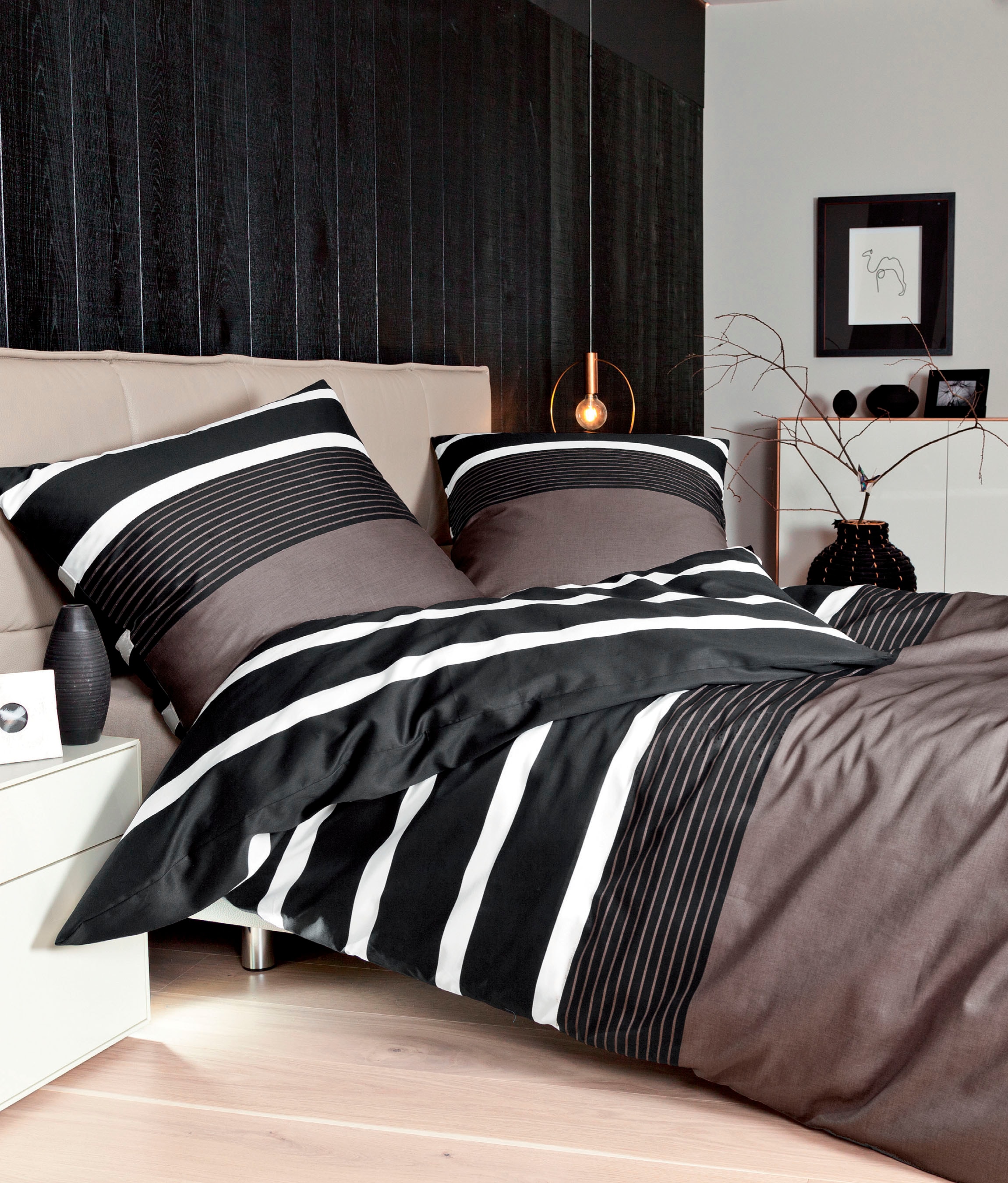 Janine Bettwäsche »J. D. 8468« 2 Stk. tlg. Bettwäsche im Streifen-Design in verschiedenen Qualitäten