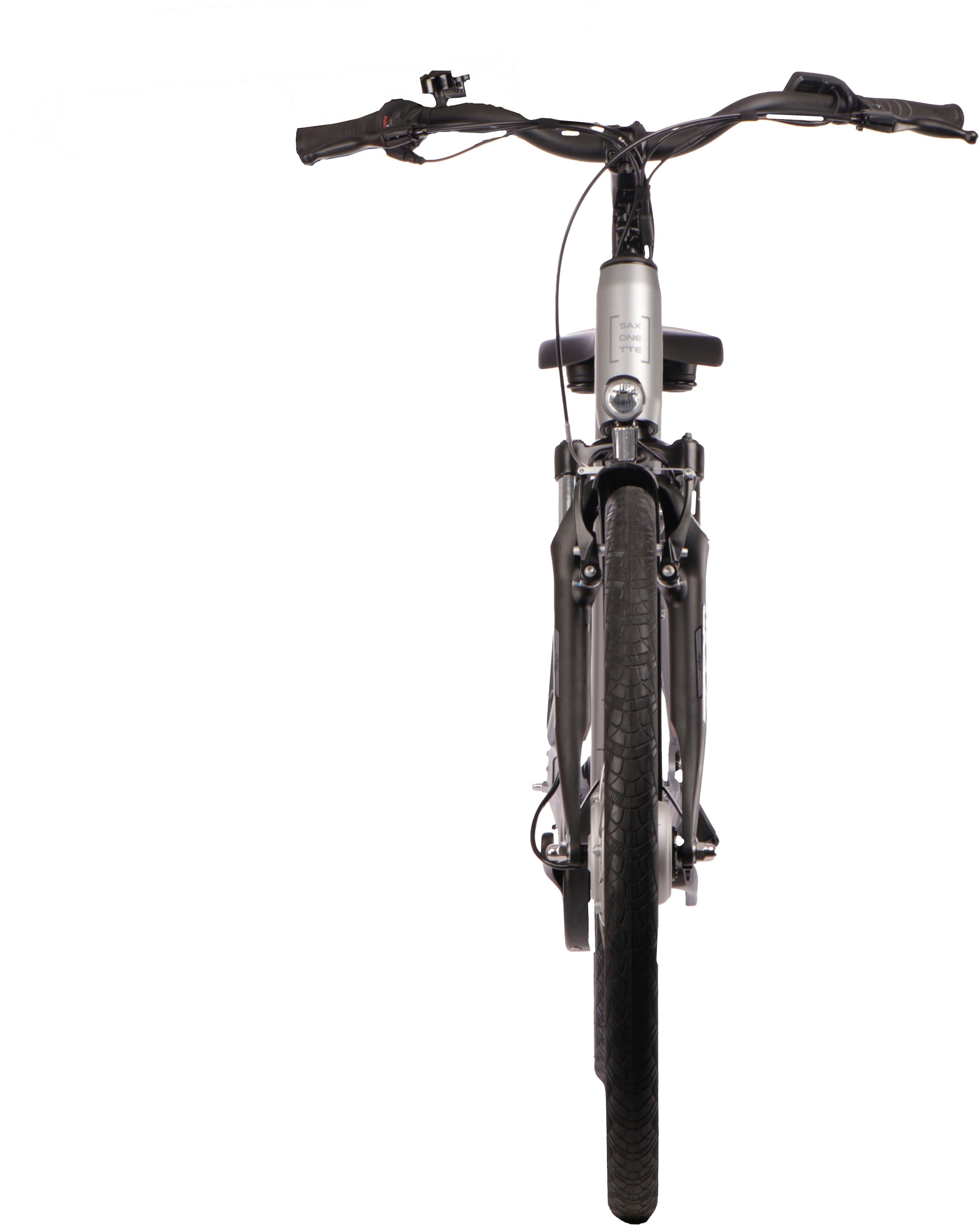 SAXONETTE E-Bike »SAXONETTE Comfort Plus 5.0 E-Bike Damen 28 Zoll«, 7 Gang, Shimano, Nexus 7 Gänge, Frontmotor 250 W, (Packung), (mit integr. Akku), Elektrofahrrad für Alltag und Einkauf