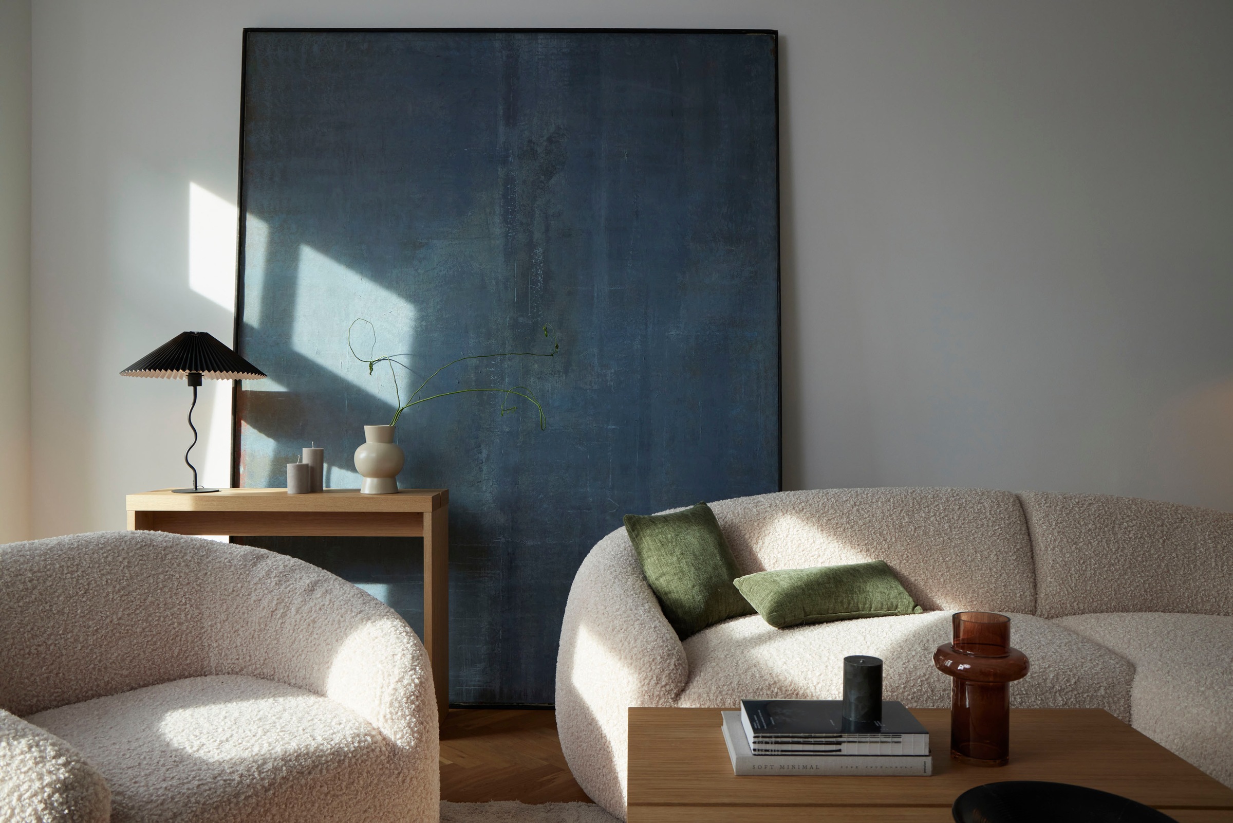 LeGer Home by Lena Gercke Sessel »YANI Relaxsessel, Loungesessel, Maße B/T/H: 127/96/76 cm«, organische Form, mit Wellenunterfederung, auch in Bouclé