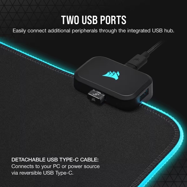 Corsair Gaming Mauspad »MM700 RGB Extended 3XL Gaming-Mauspad« DREI-Zonen-RGB-Beleuchtung
