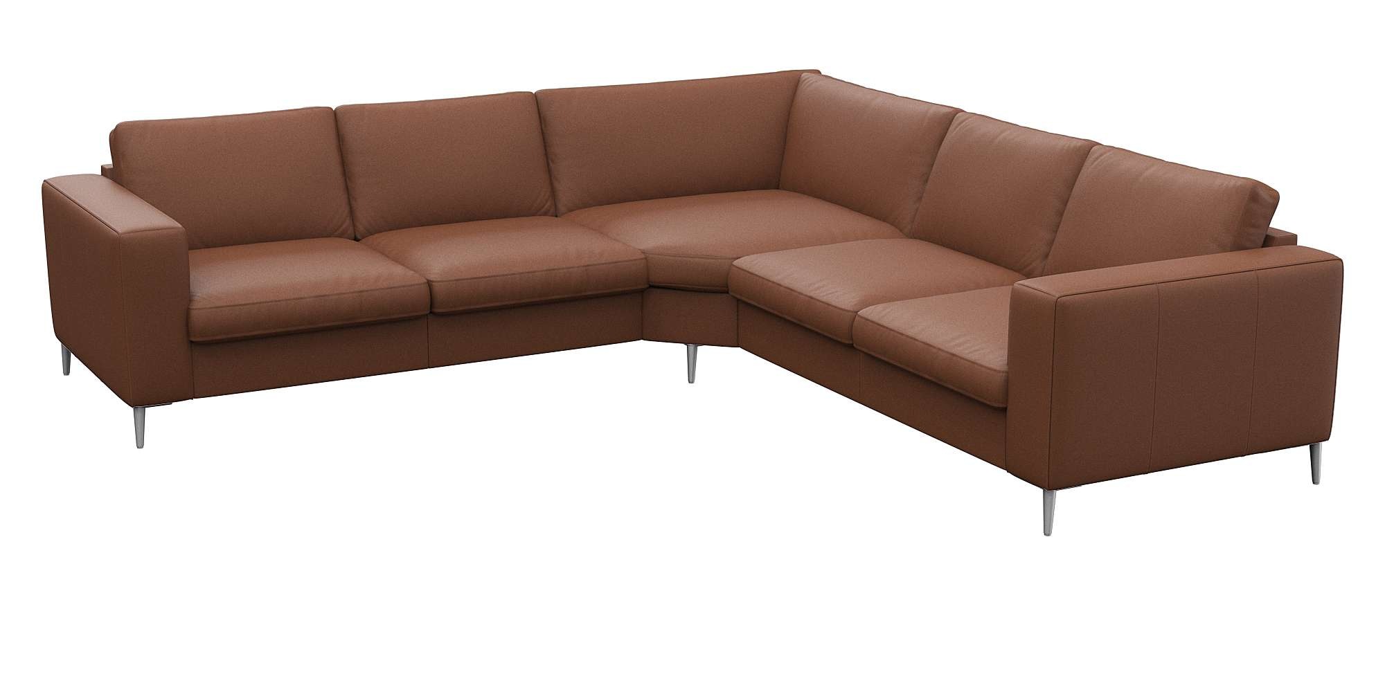FLEXLUX Ecksofa »Fiore, gleichschenklig, super Sitzkomfort durch Kaltschaum im Sitz«, breite Armlehnen, Füße Alu