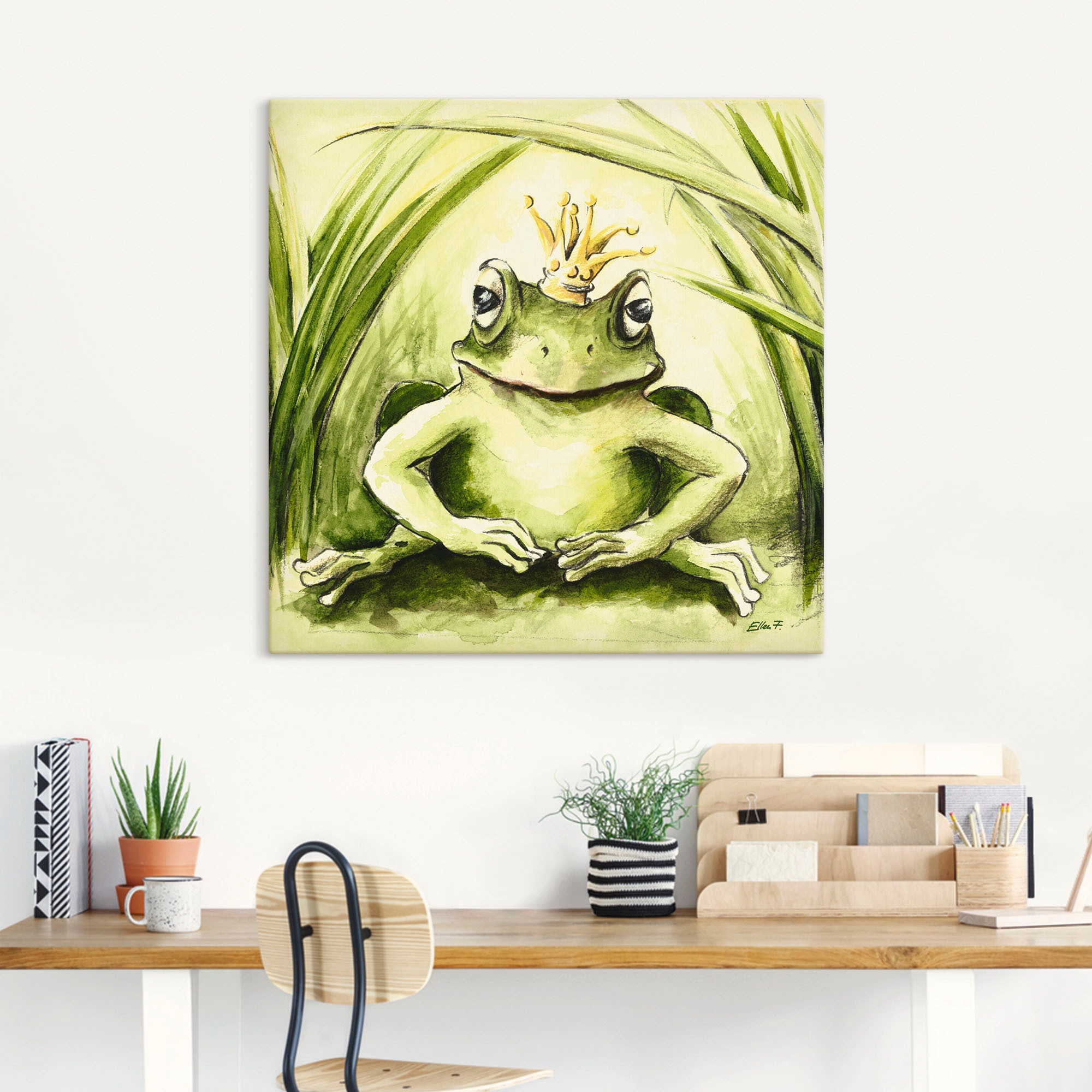 Artland Wandbild »Kleiner Frosch«, Geschichten & Märchen, (1 St.), als Alubild, Outdoorbild, Leinwandbild, Poster in verschied. Größen