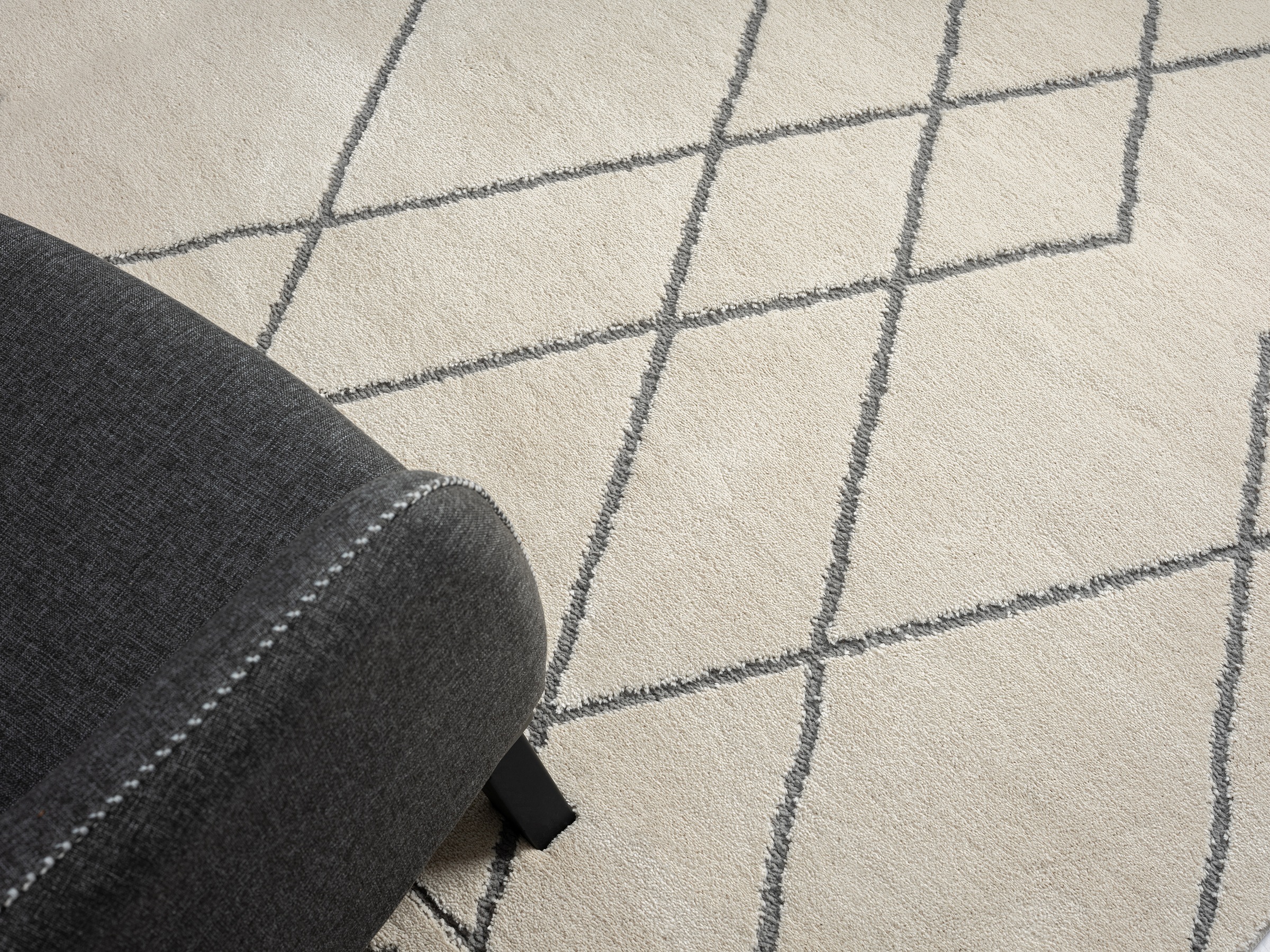 Myflair Möbel & Accessoires Hochflor-Teppich »Moroccan Design Lagerräumung«, rechteckig, 24 mm Höhe, modern, marokkanisches Design, Rauten Muster, weich, mit Fransen