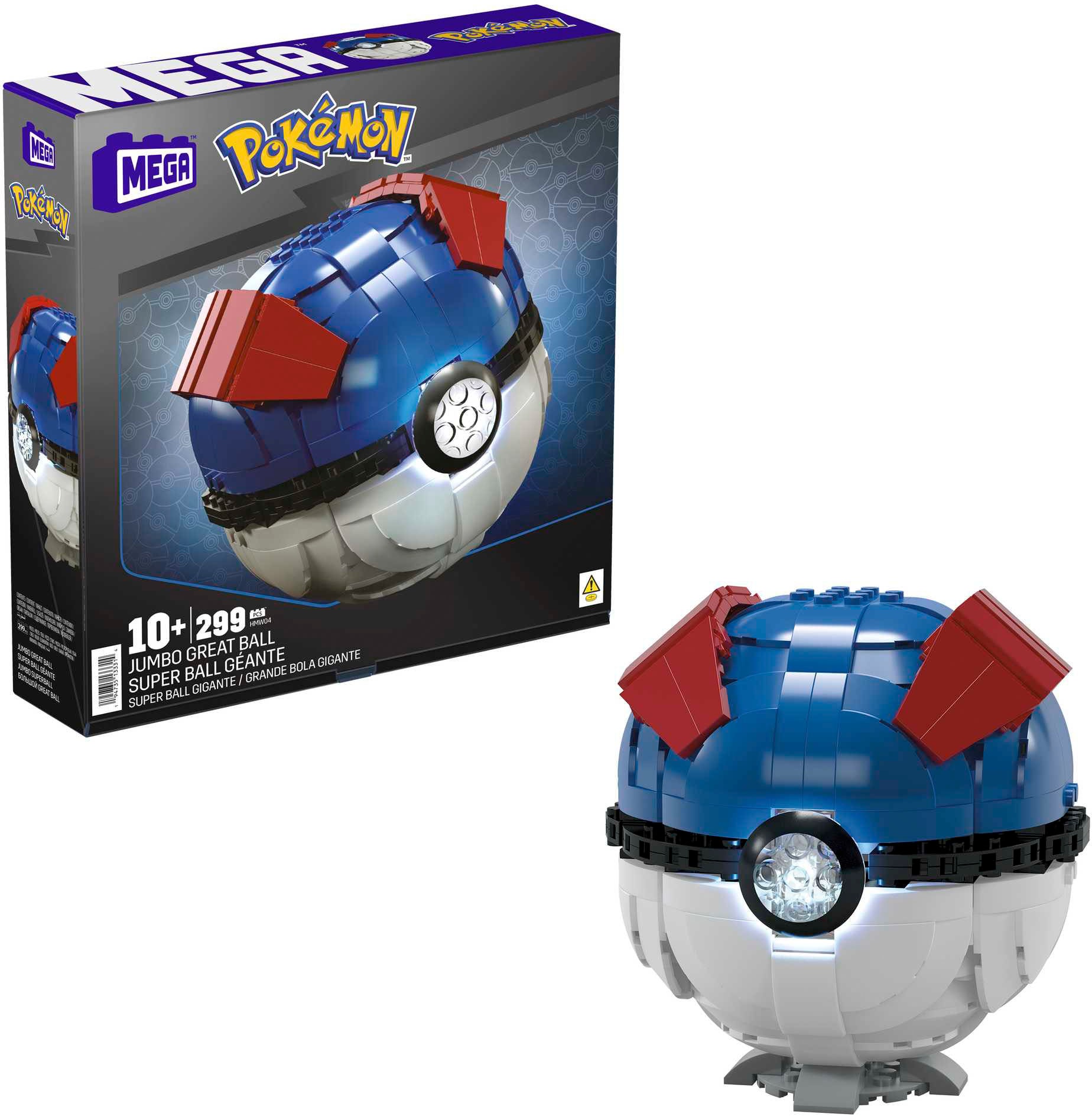 MEGA Spielbausteine »MEGA Pokémon, Jumbo Superball«, (299 St.), mit Licht