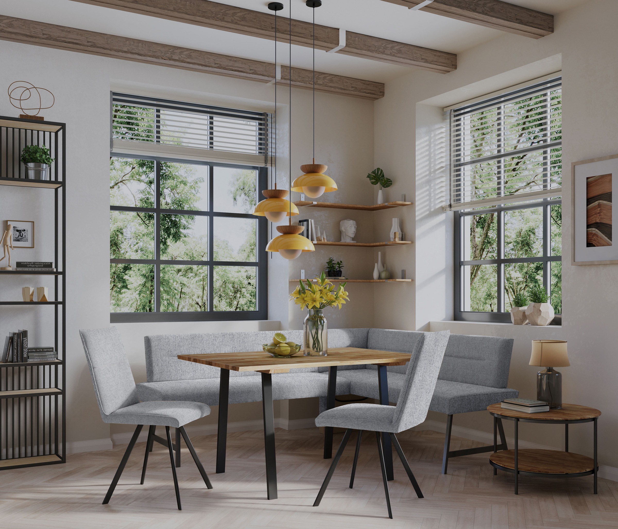 Home affaire Eckbankgruppe »Sava« Set, 4 Stk. tlg. Eckbank mit Wellenfederu günstig online kaufen