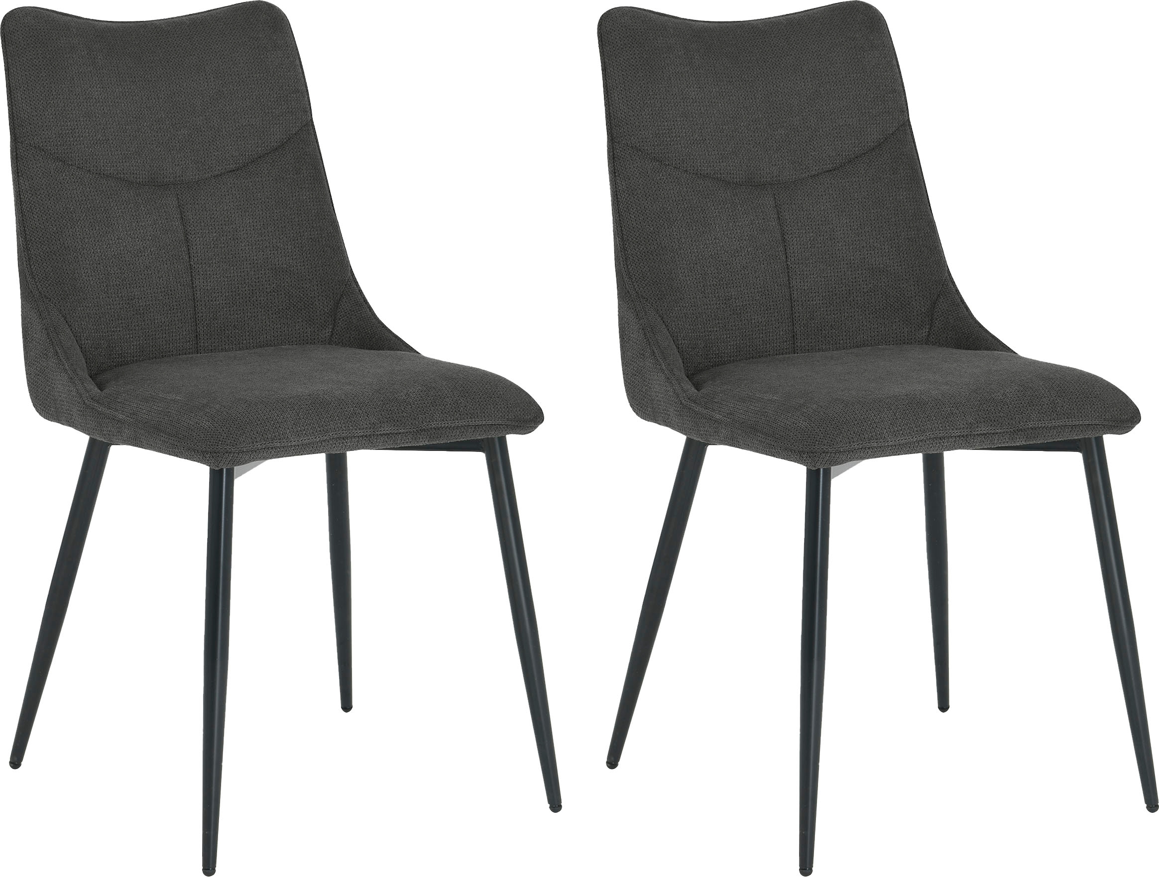 byLIVING Esszimmerstuhl »Carlo (2er-Set)«, (Set), Gestell Metall schwarz, Küchenstuhl, Webstoffbezug, diverse Farben