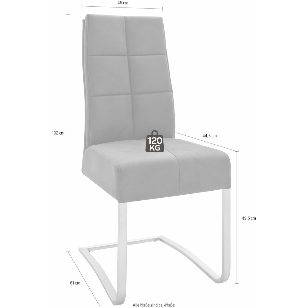 MCA furniture Esszimmerstuhl »Salva Schwingstuhl«, (Set), 2 St., Microfaser