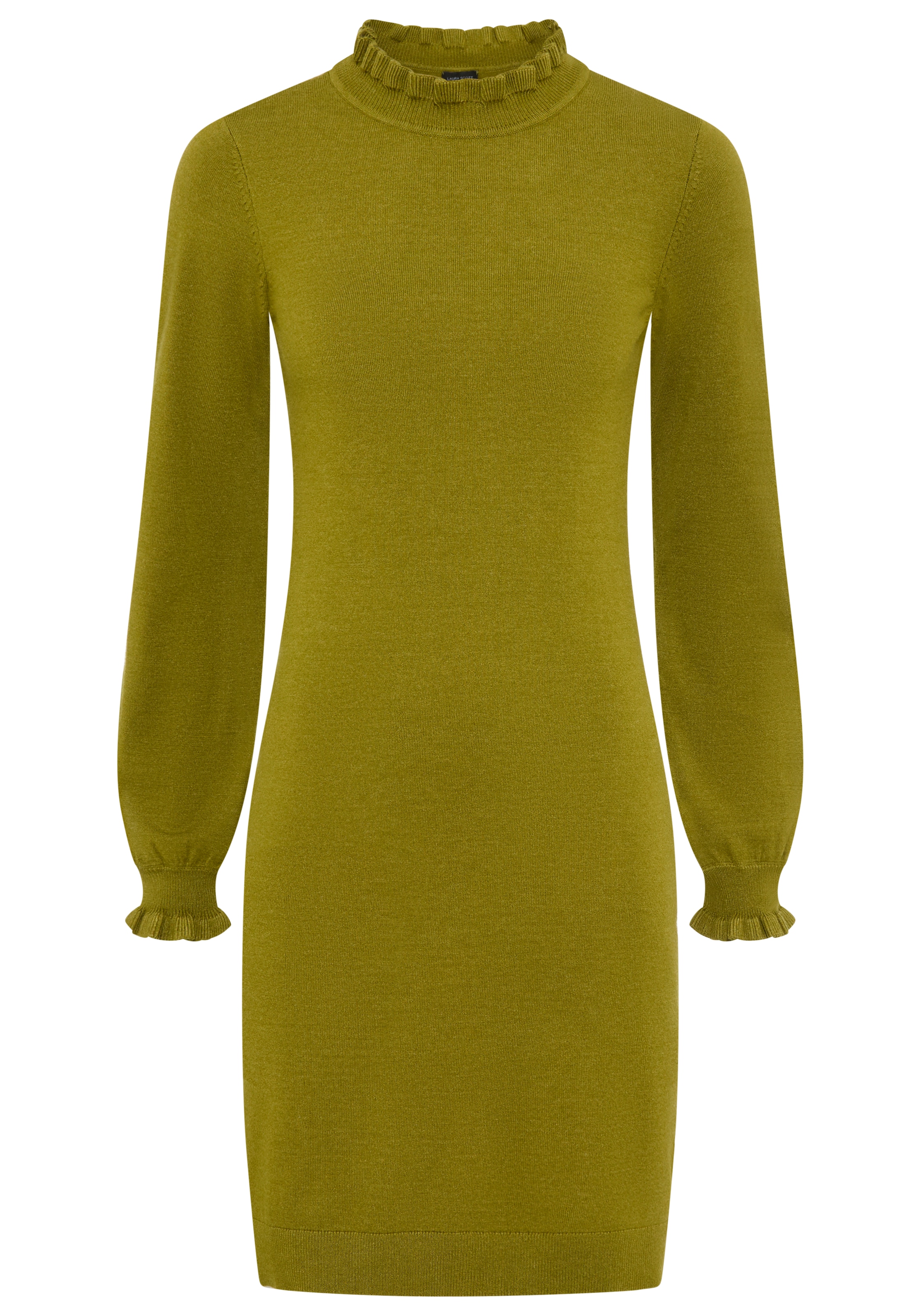 Laura Scott Strickkleid, aus Viskosemischung mit femininem Rüschendetail