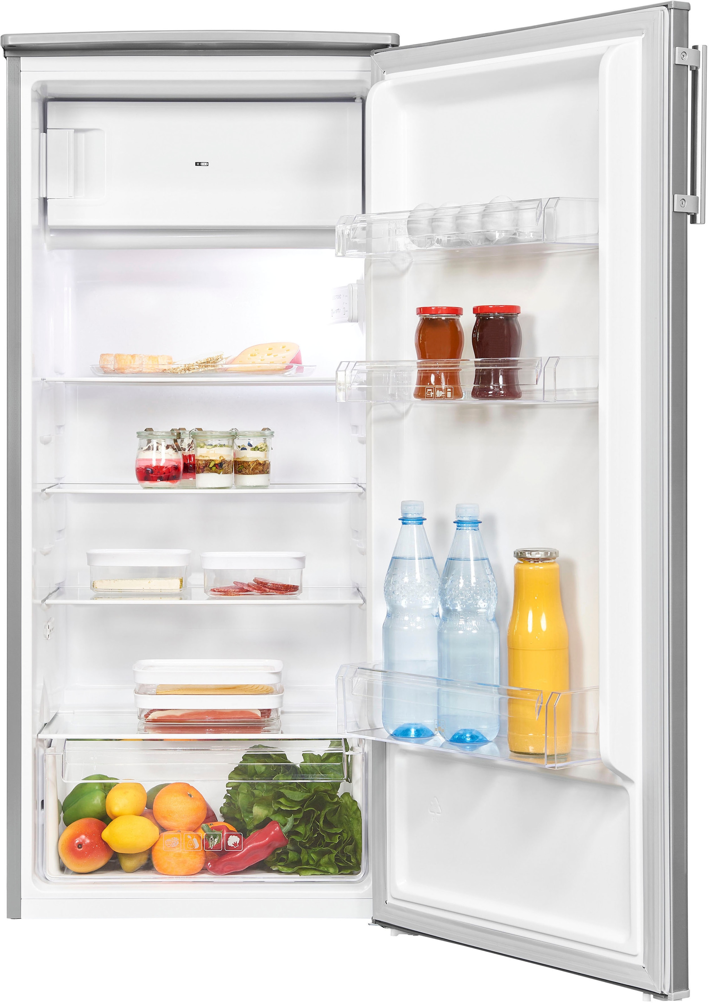 exquisit Kühlschrank »KS185-4-HE-040E inoxlook«, 190 L Volumen, Schnellgefrieren, 4 Sterne