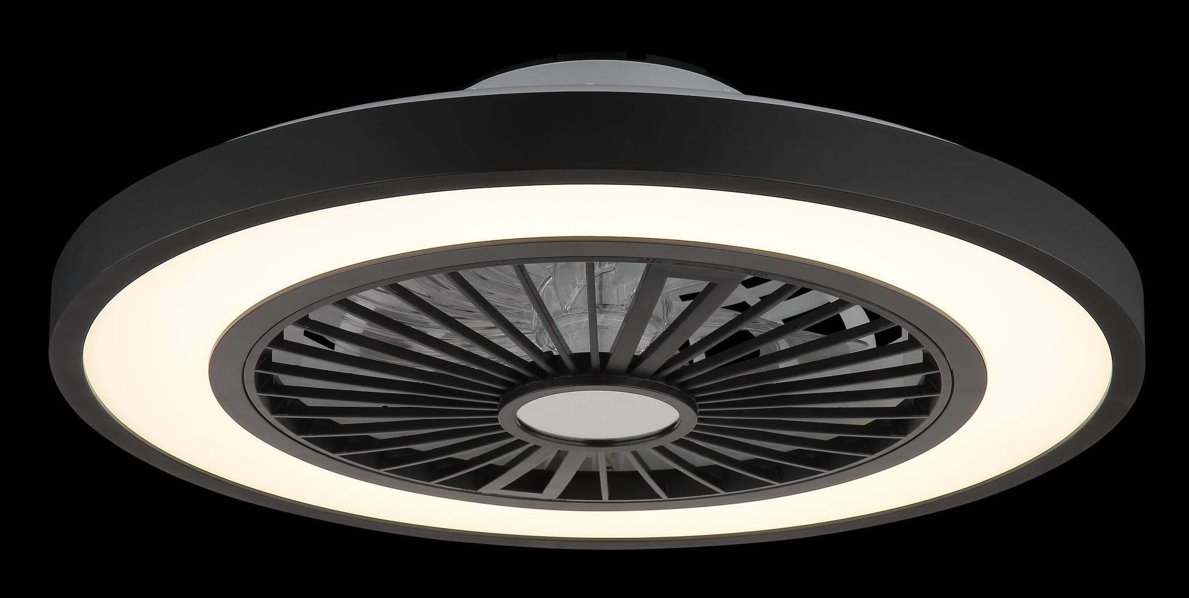 GLOBO LIGHTING Deckenleuchte »BLIZZAK«, Leuchtmittel LED-Modul | LED fest integriert, Deckenventilator Metall schwarz matt, LED