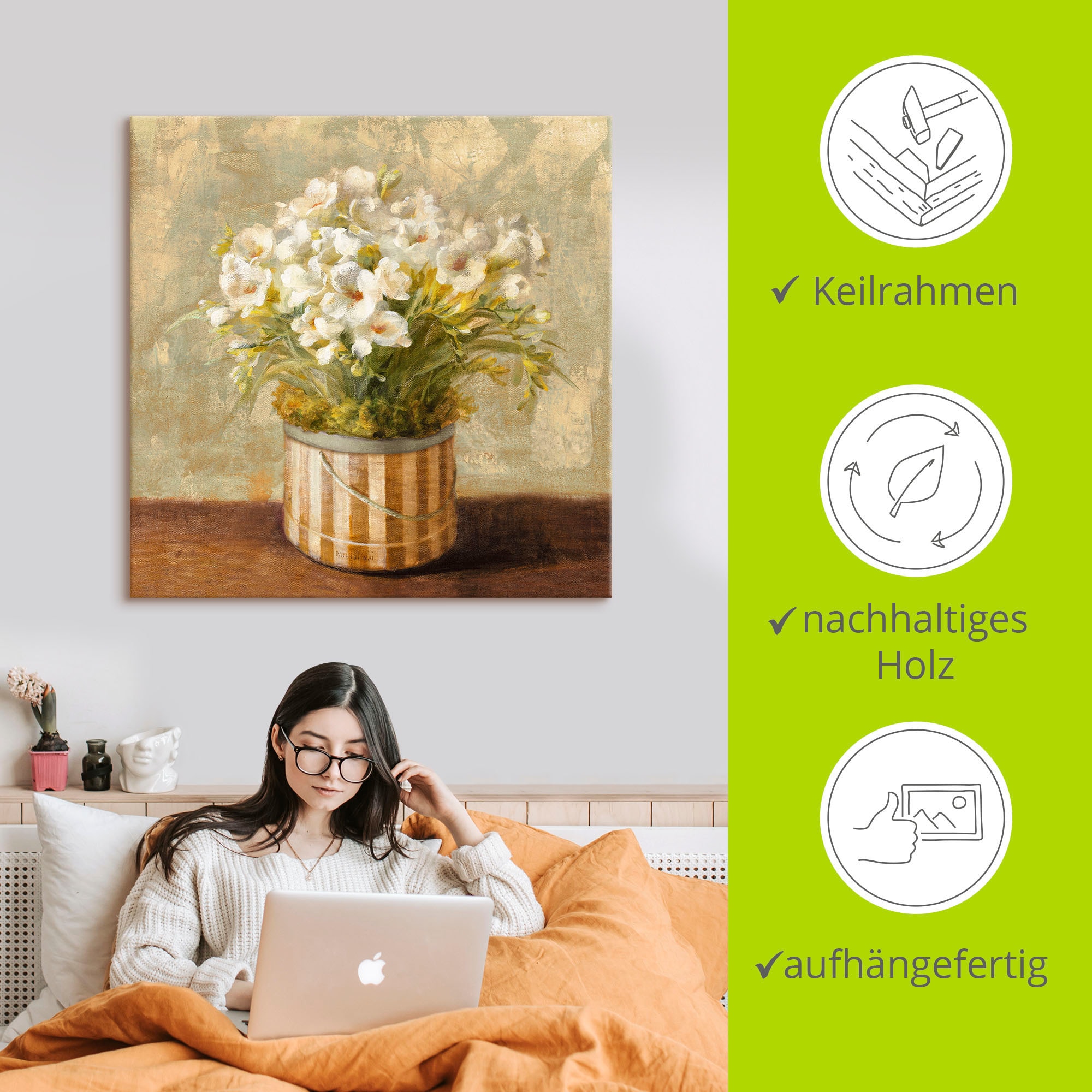 Artland Wandbild »Fresien«, Blumen, (1 St.), als Leinwandbild, Poster in verschied. Größen