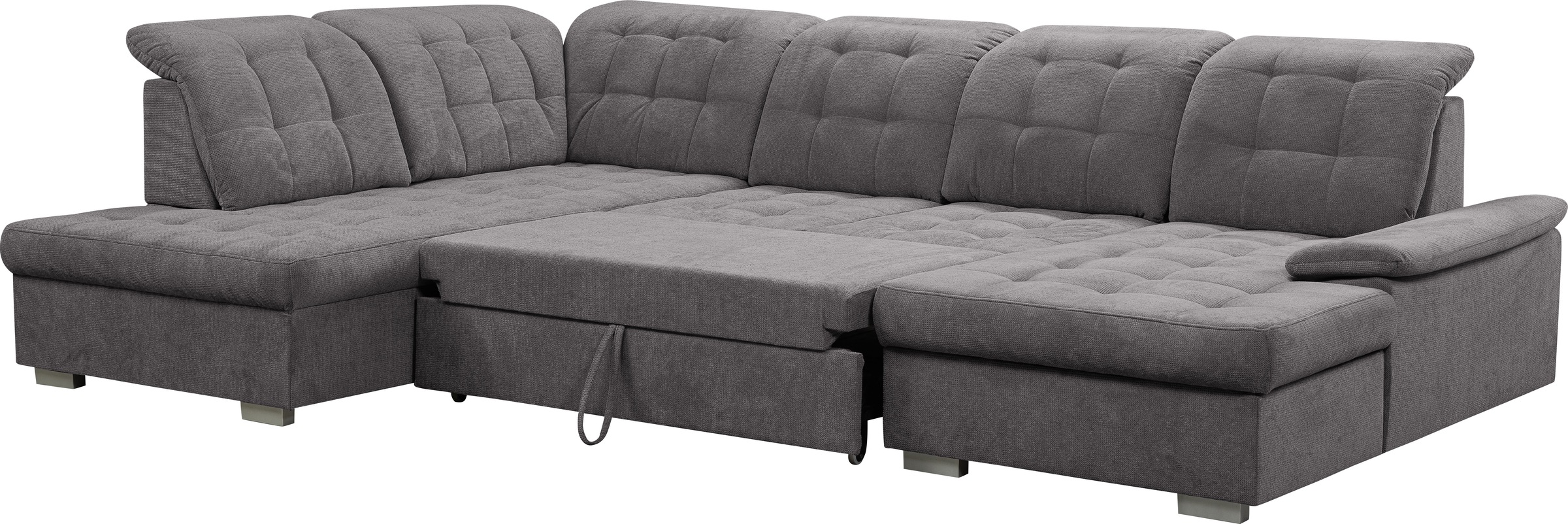 WERK2 Wohnlandschaft »Kordula-New Multifunktion Couch, Breite 332cm, U-Form«, Sofa in U-Form mit Schlaffunktion & Bettkasten, Schlafcouch