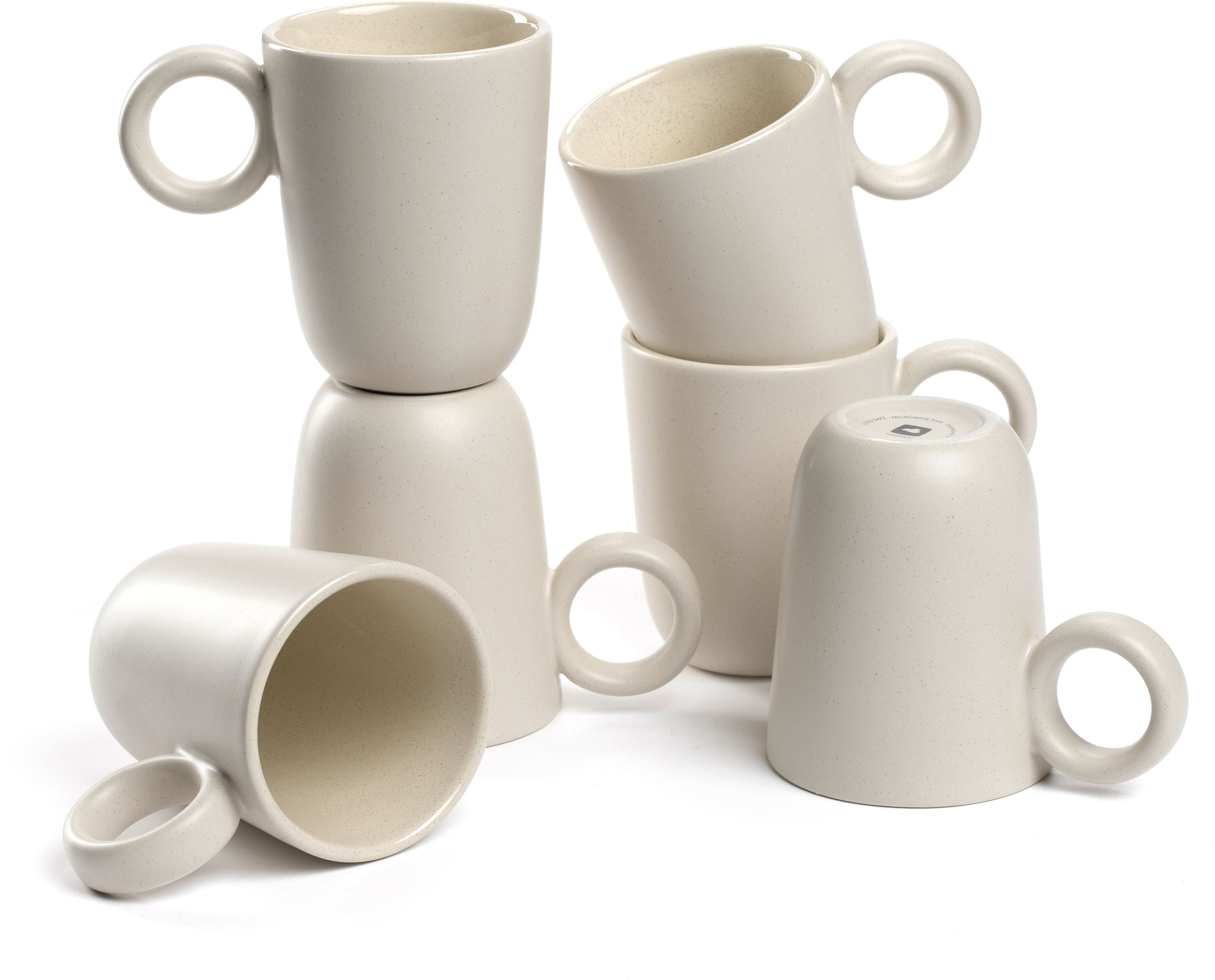 LEONARDO Tasse »Keramiktasse, ROMA, 6er-Set«, (Set, 6 tlg.), spülmaschinengeeignet