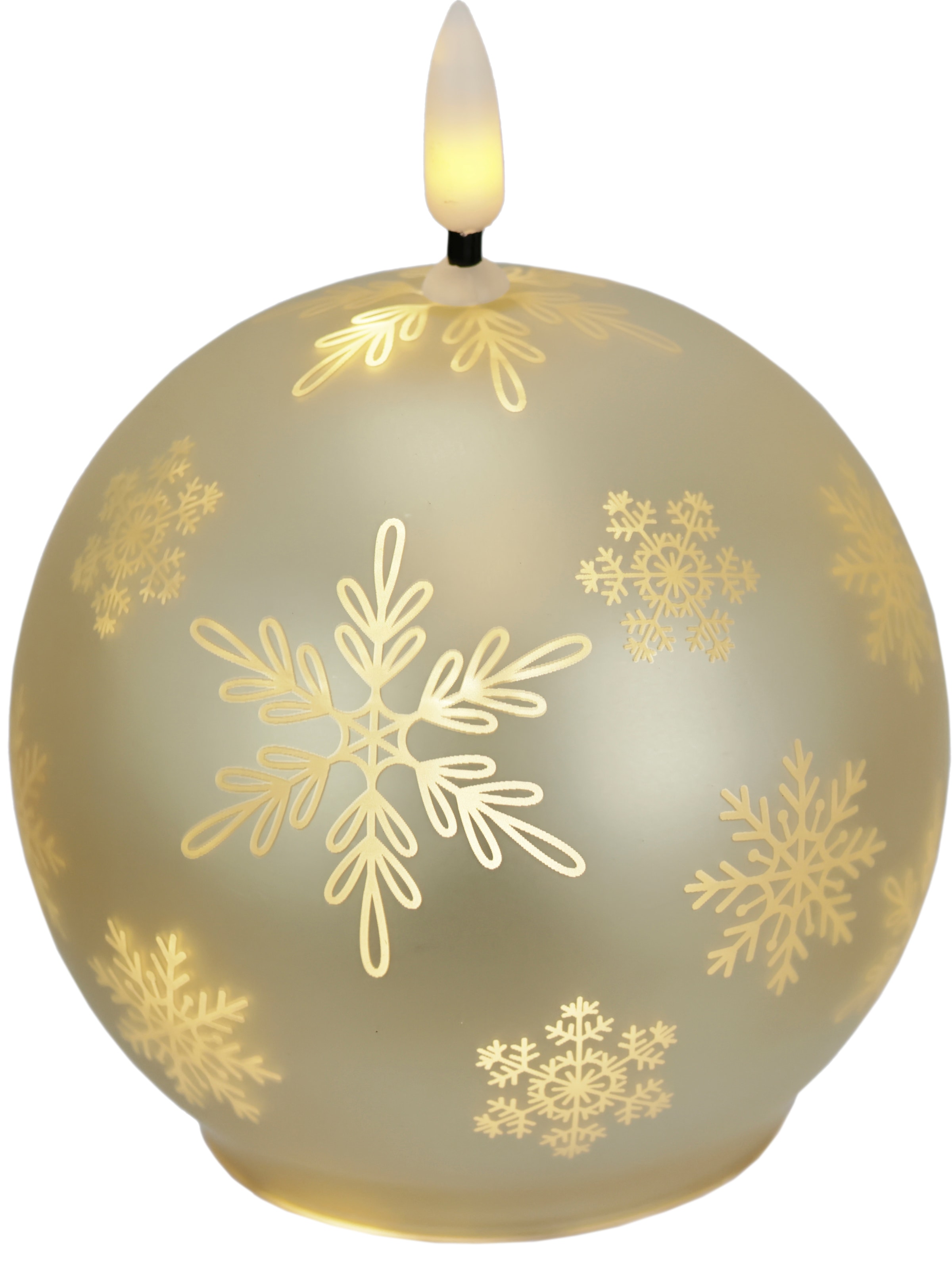 I.GE.A. LED-Kerze »Kugel-Kerze A« aus Glas batteriebetrieben mit Timer Adventskranz Adventskerzen
