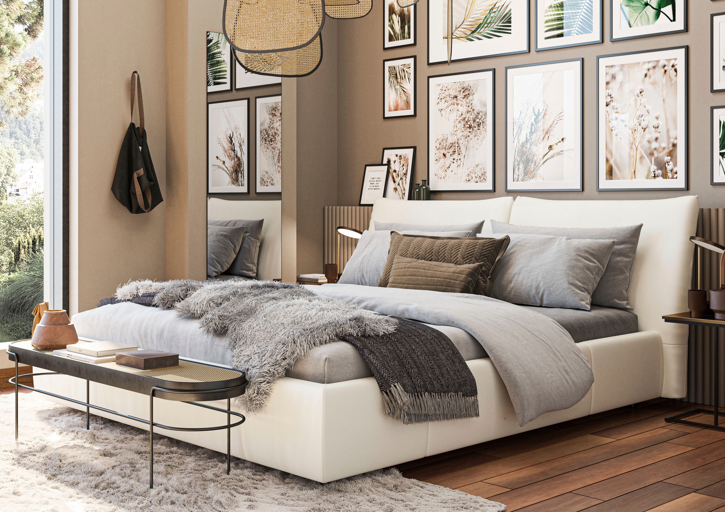 Places of Style Polsterbett »Priora in 4 Breiten bis 200cm«, auch in NaturL günstig online kaufen