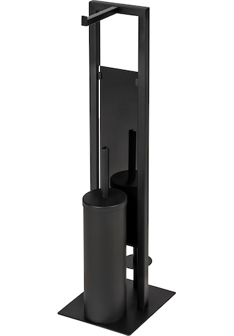 WENKO WC-Garnitur »Rivalta«, aus Stahl-Glas-Polypropylen, schwarz, 3 in 1 Standgarnitur kaufen