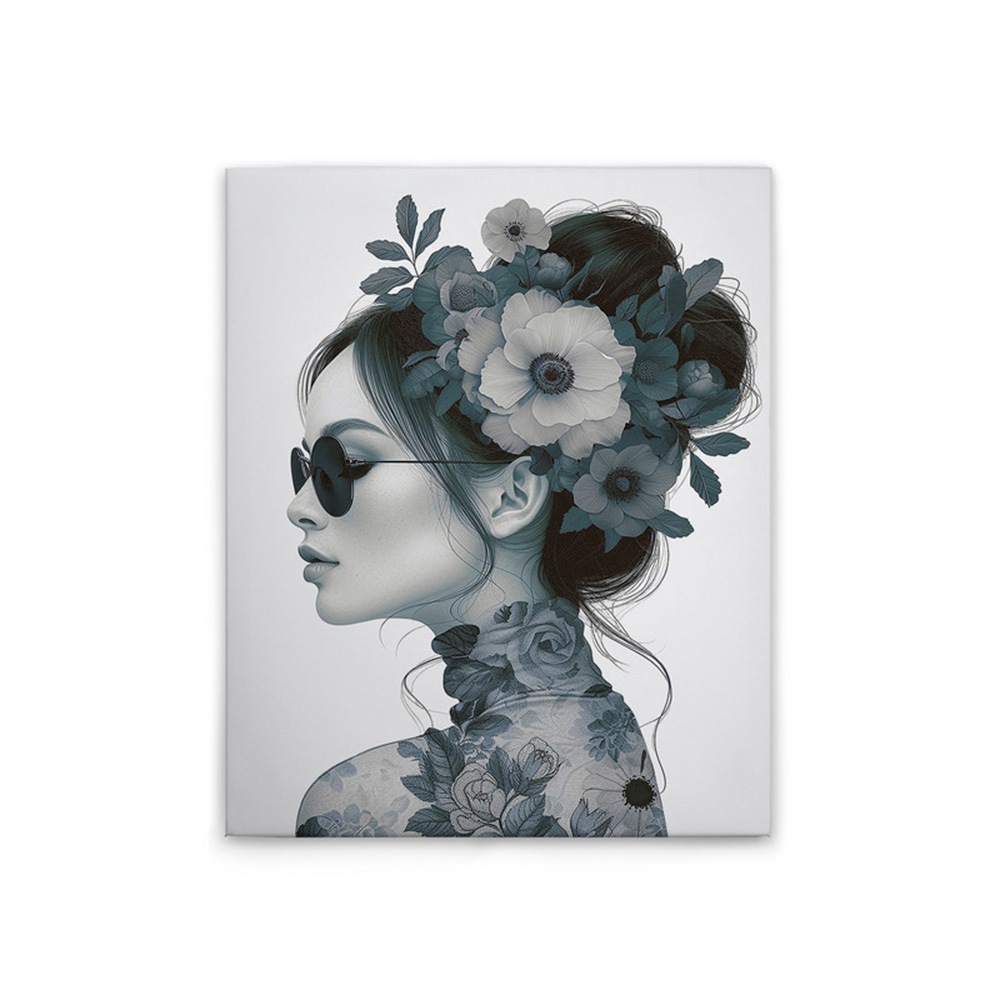 A.S. Création Leinwandbild »Flowergirl Blue - Wandbild Blau Grau Weiß Keilr günstig online kaufen