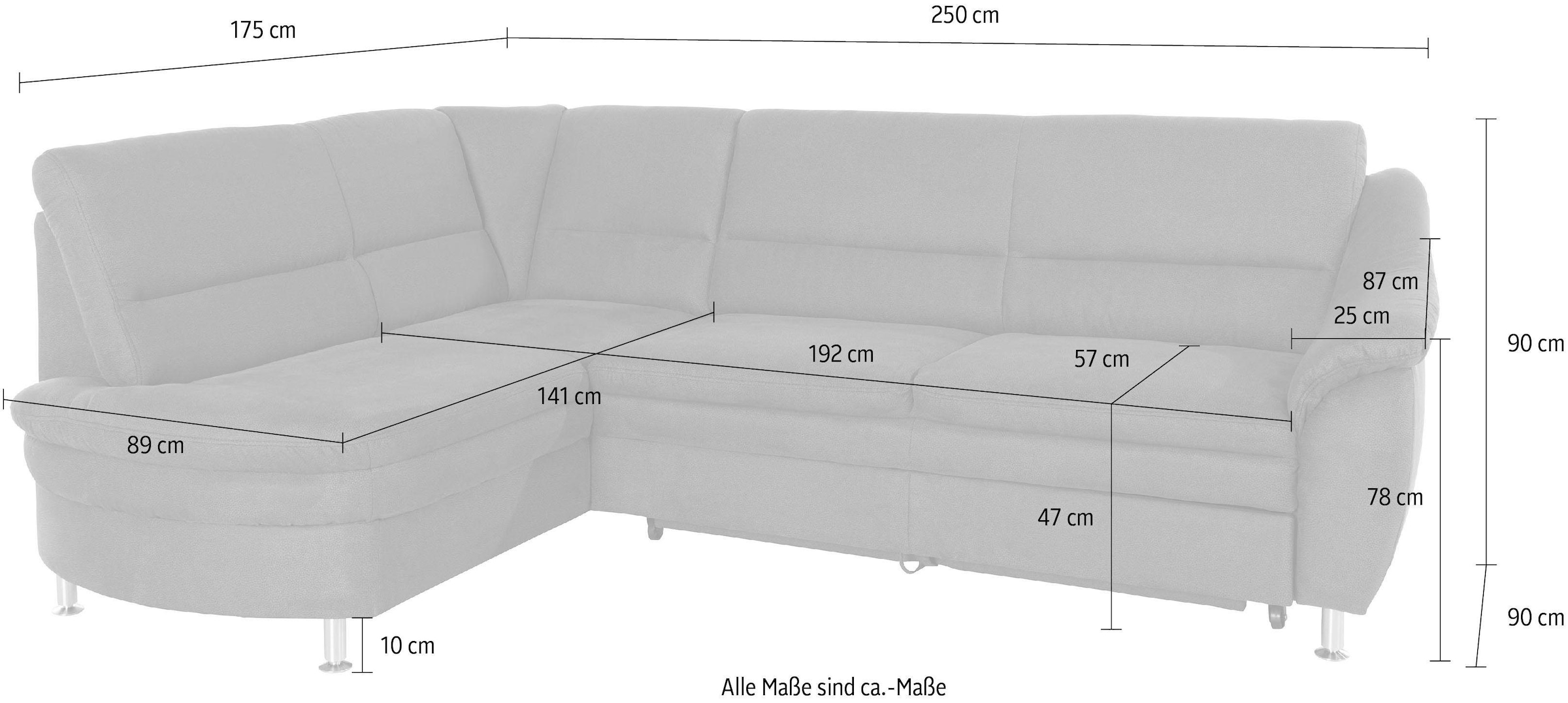 Places of Style Ecksofa »Cardoso«, Federkern, wahlweise mit Bett,  Schubkasten auf Rechnung bestellen