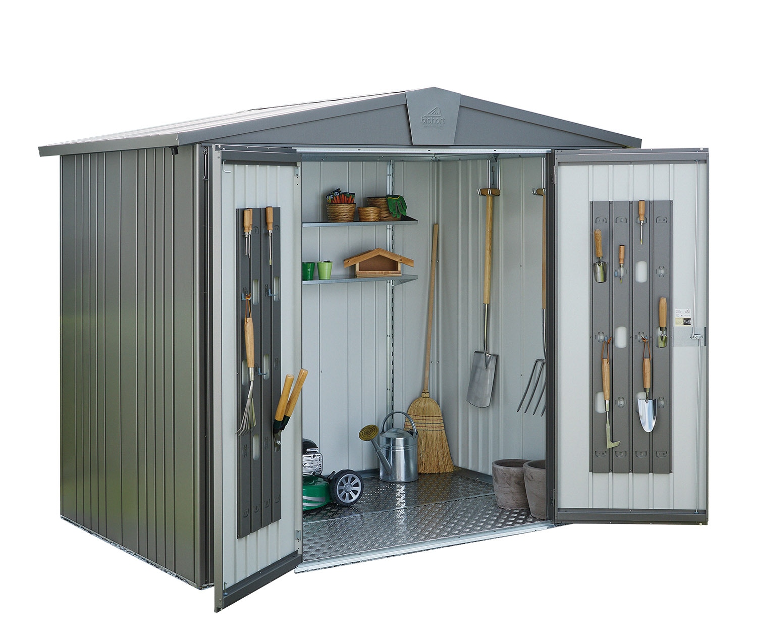 Biohort Gerätehaus »Europa Gr. 7 in quarzgrau-metallic«, aus Metall
