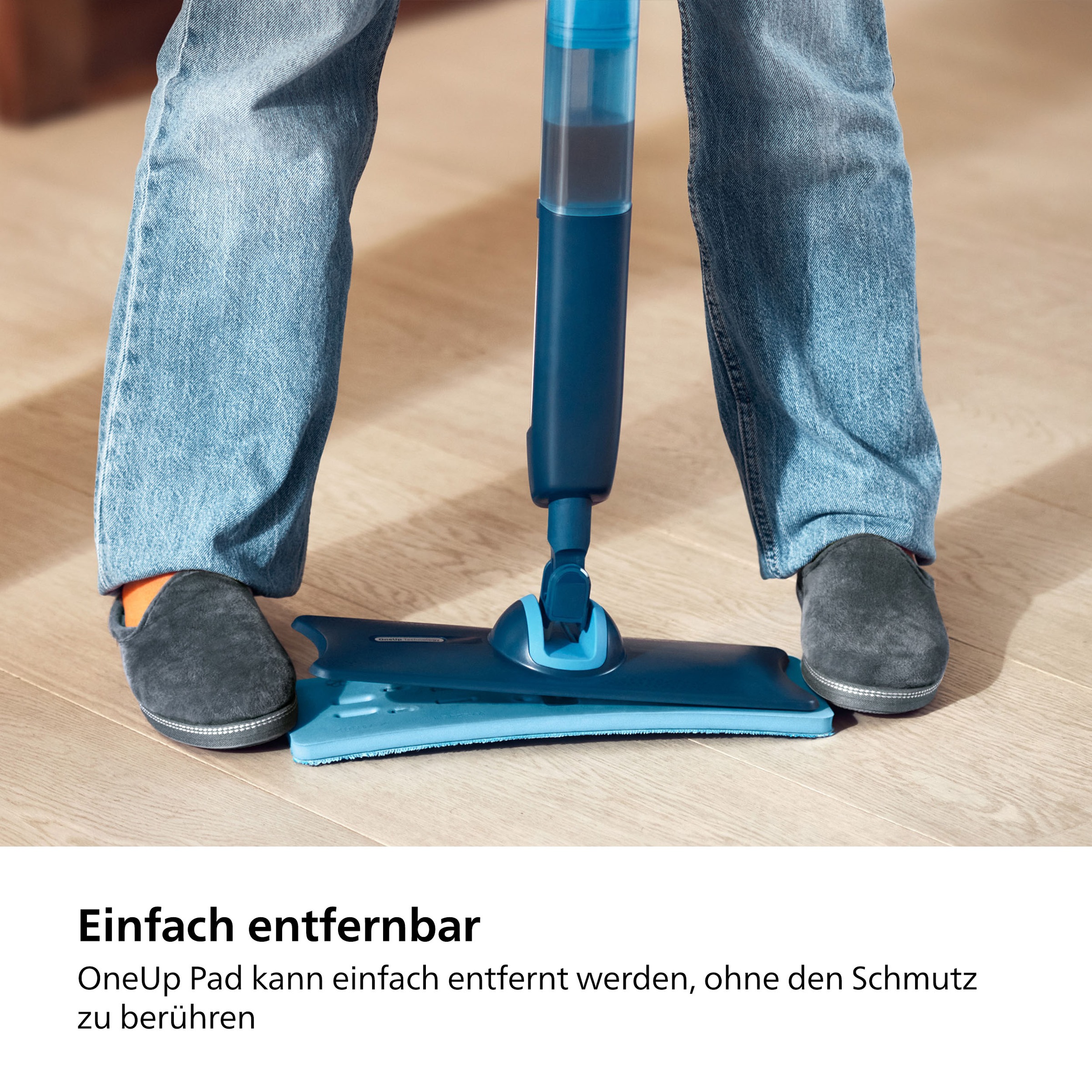 Philips Mikrofaserpad »OneUp Ersatzpad XV1882/20«, Mikrofaser, 12 cmx35 cm, (2 St.), für empfindliche und nicht saugfähige Hartböden (Holzböden) geeignet