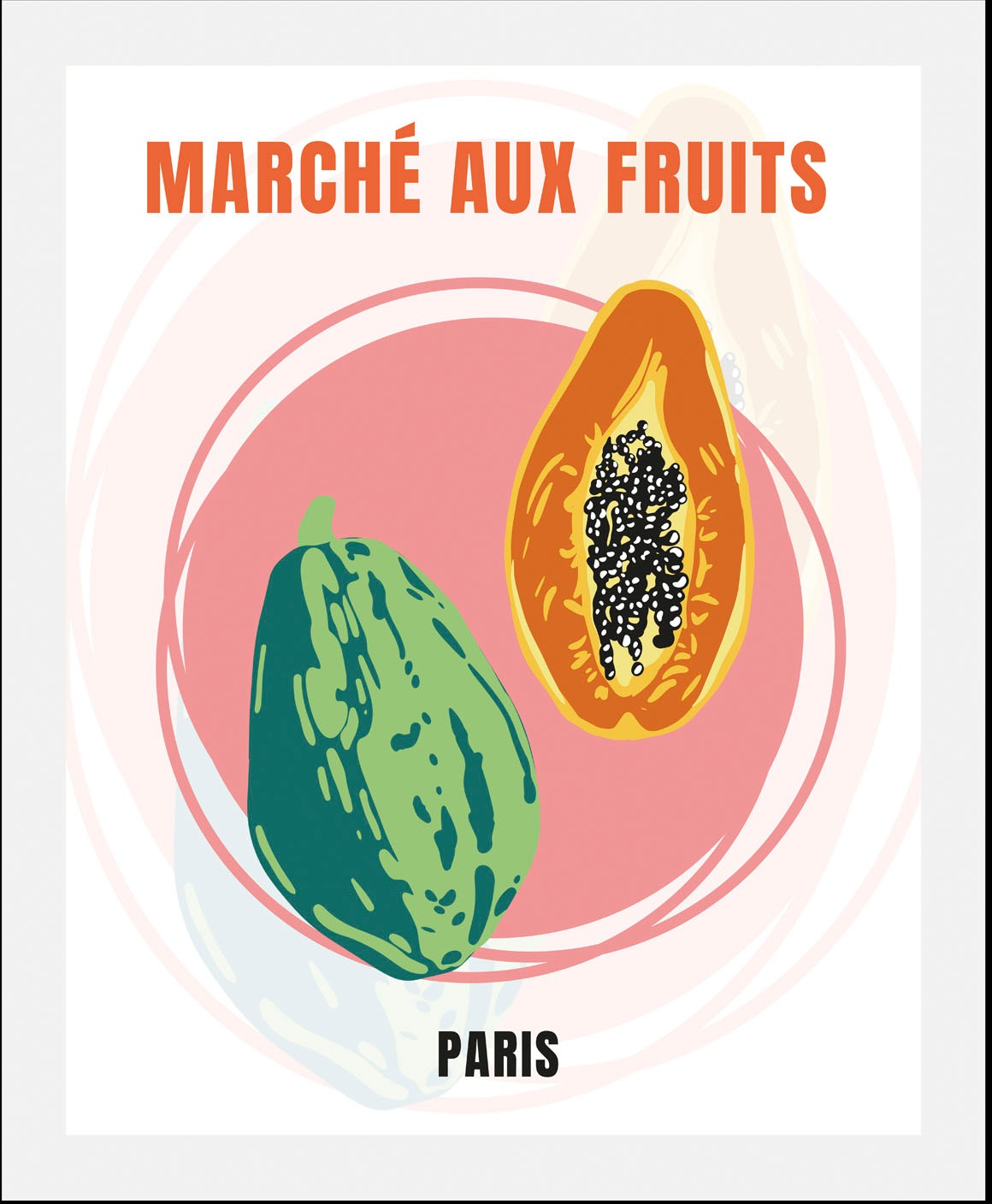 queence Bild »Paris«, Obst-Obst Bilder-Schriftzug-Kunst-Abstrakt-Essen-Lebe günstig online kaufen