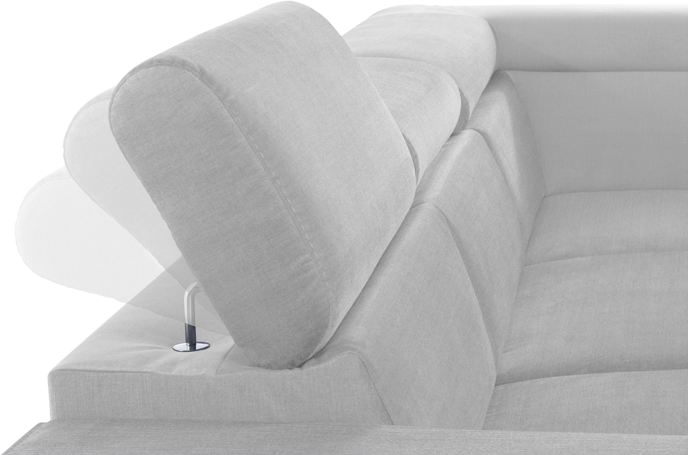 COTTA Polstergarnitur »Morven L-Form«, (Set), Set bestehend aus: Ecksofa mit Kopfteilverstellung & Hocker