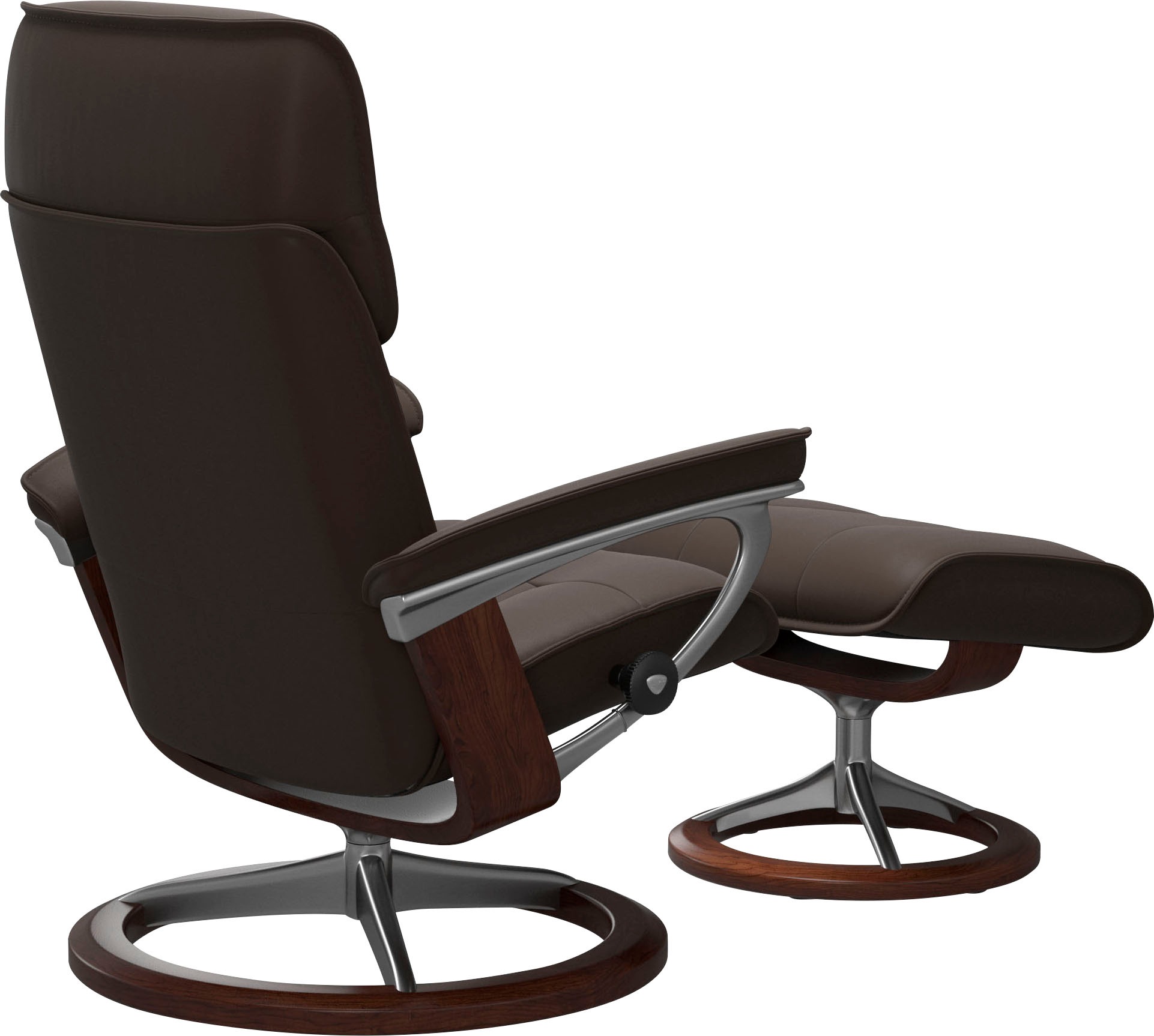Stressless® Relaxsessel »Admiral«, (Set, Relaxsessel inkl. Hocker), mit Signature Base, Größe M & L, Gestell Braun