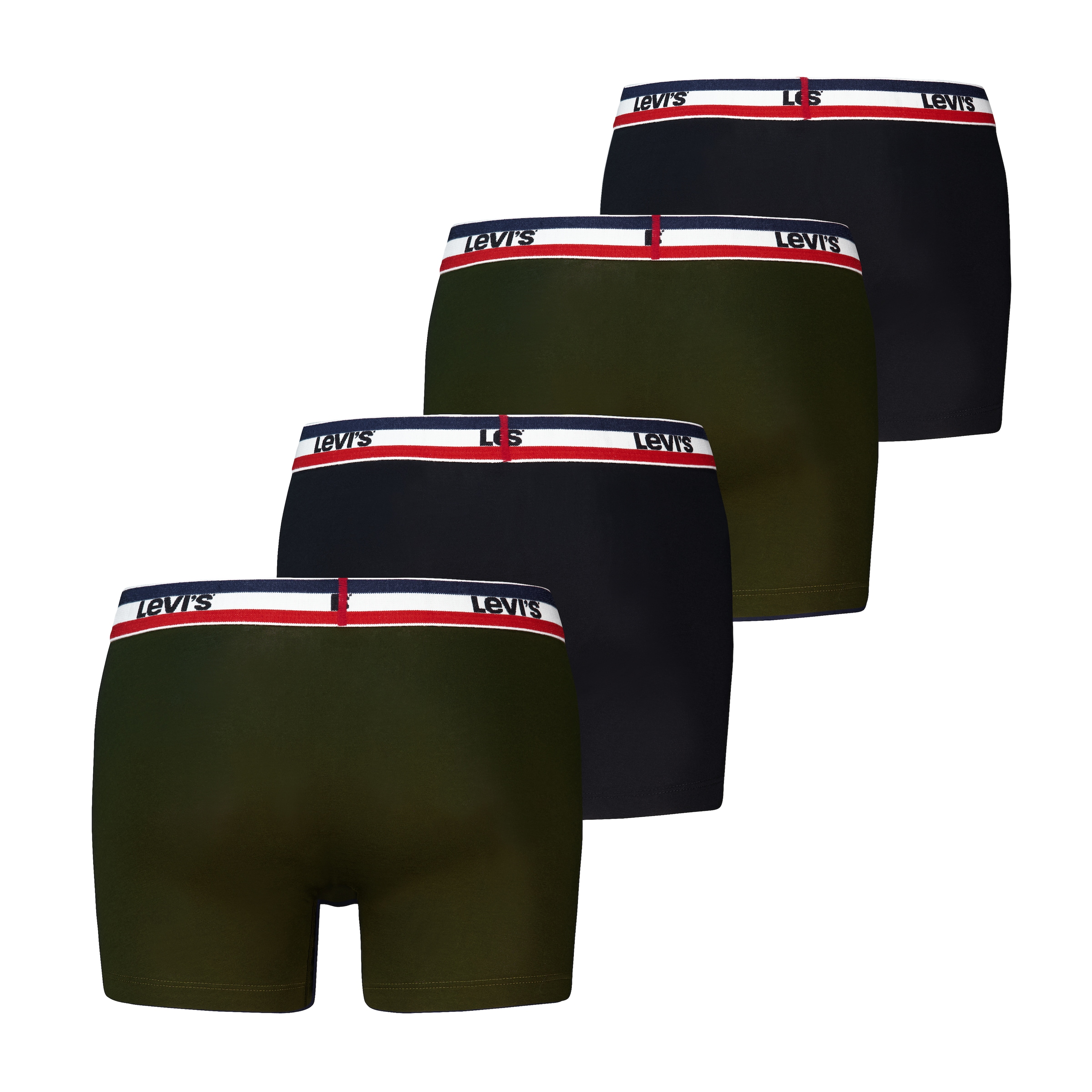 Levi's® Boxershorts »LEVIS MEN REPEAT SPW LOGO BOXER BRIEF« 4er Pack,  mit gestreiftem Logobund, ohne Eingriff