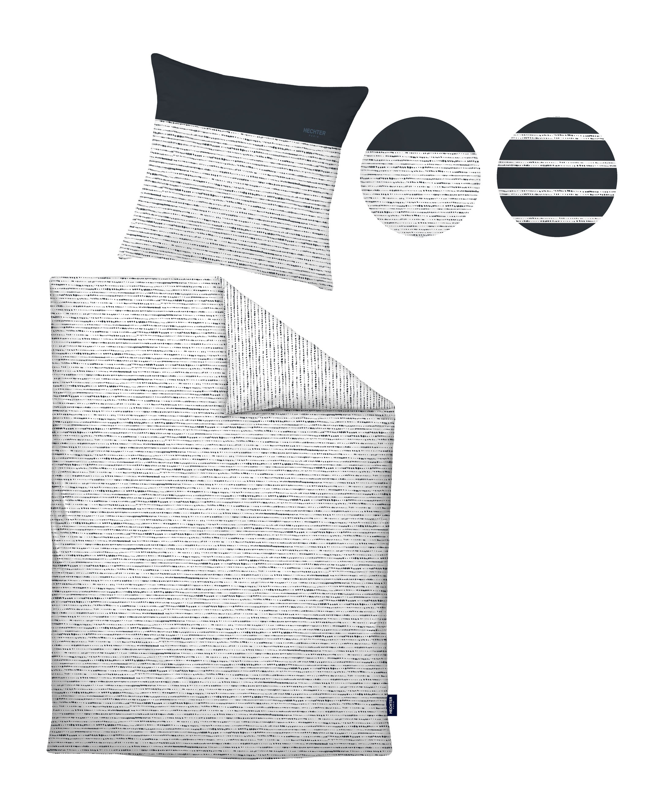 HECHTER PARIS Wendebettwäsche »0041307« 2 Stk. tlg. hautsympathisch, 100% Baumwolle, Reißverschluss, ganzjährig, LOGO