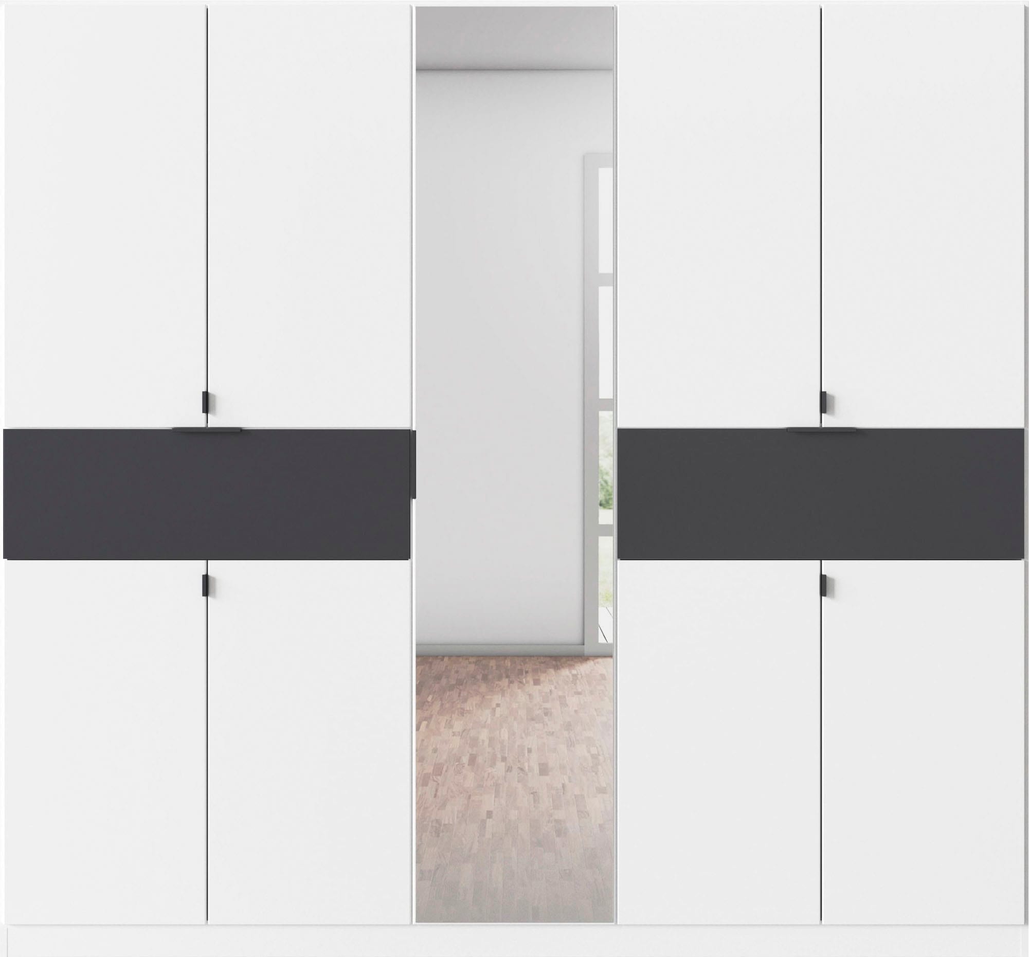rauch Drehtürenschrank »Kleiderschrank Schrank Garderobe Wäscheschrank TICAO«, (Schubladen in der Höhe variabel positionierbar), mit 2 geräumigen Schubladen, viel Stauraum MADE IN GERMANY