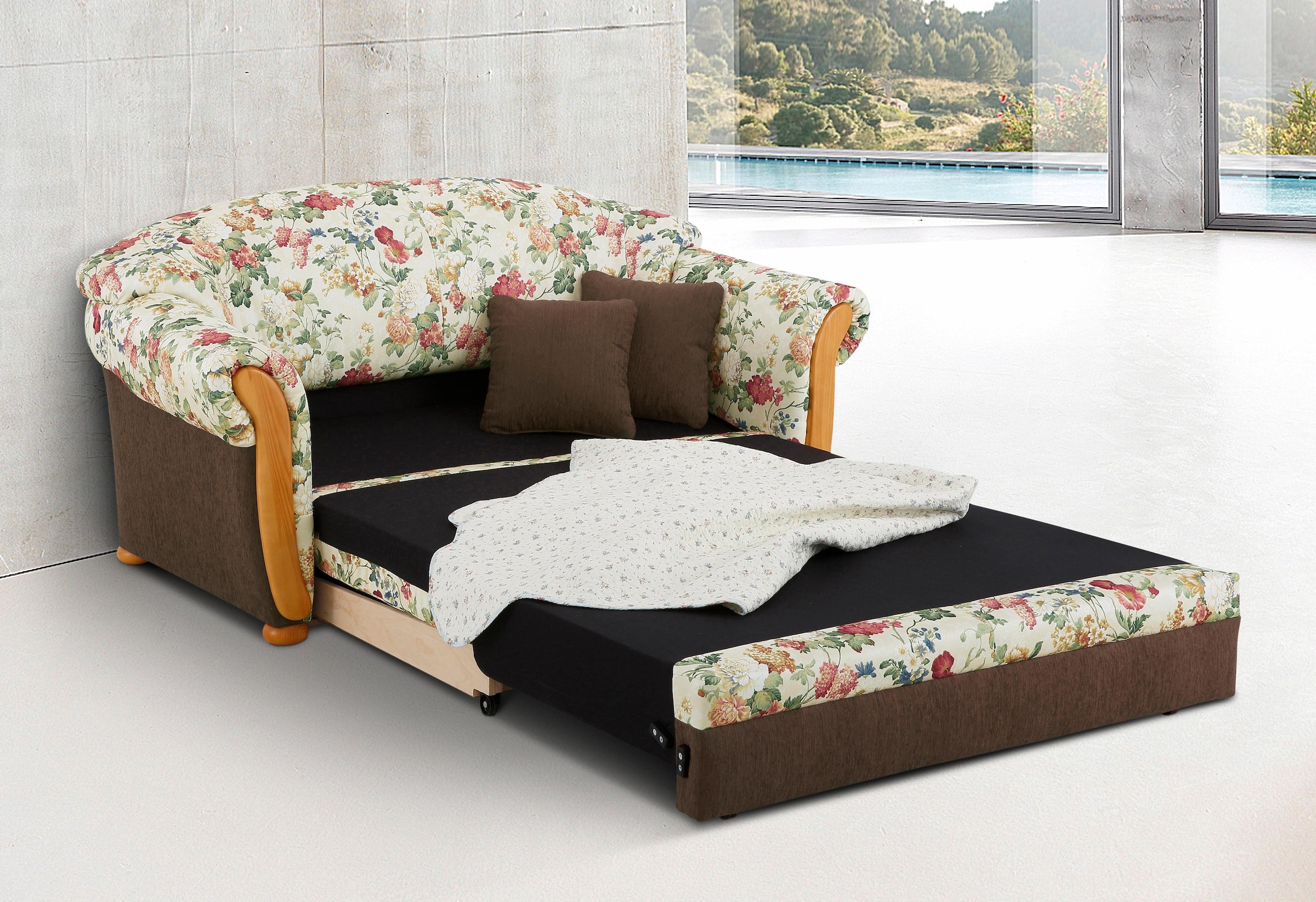 Home affaire 2-Sitzer »Milano, Schlafsofa im Landhaus-Stil, bequem, Liegefl günstig online kaufen