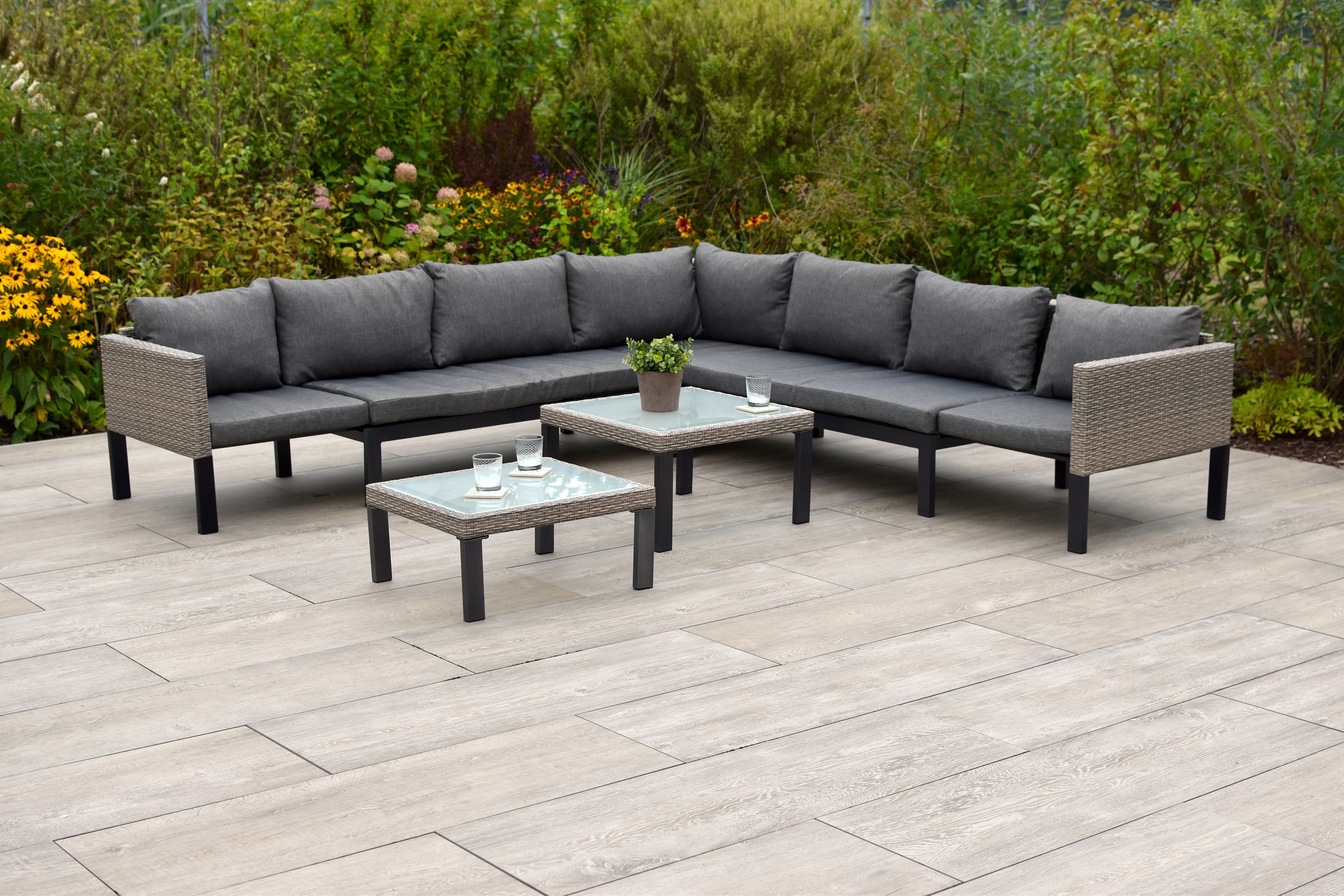 MERXX Garten-Essgruppe »Amantea« Set, 16 Stk. tlg. Eckbank, inkl. Sitz-und günstig online kaufen