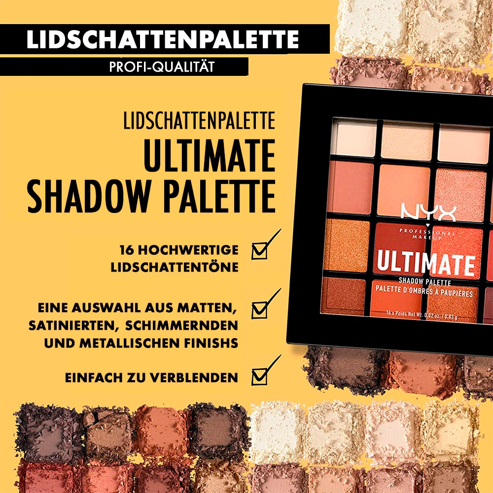 NYX Lidschatten »Professional Makeup Ultimate Shadow Palette«, mit auffälliger Pigmentierung