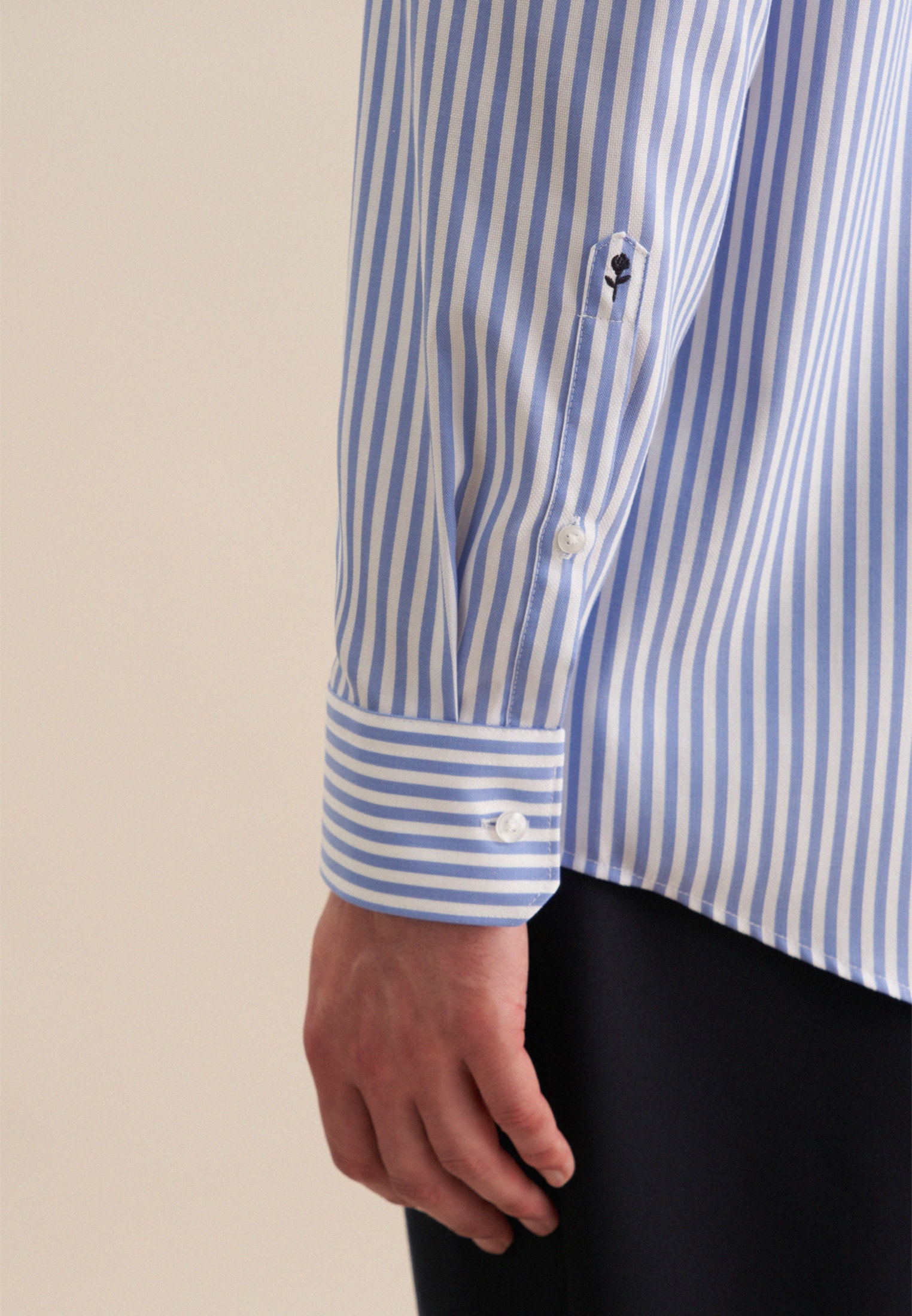 seidensticker Businesshemd »Regular«, Regular Langarm Button-Down-Kragen Streifen