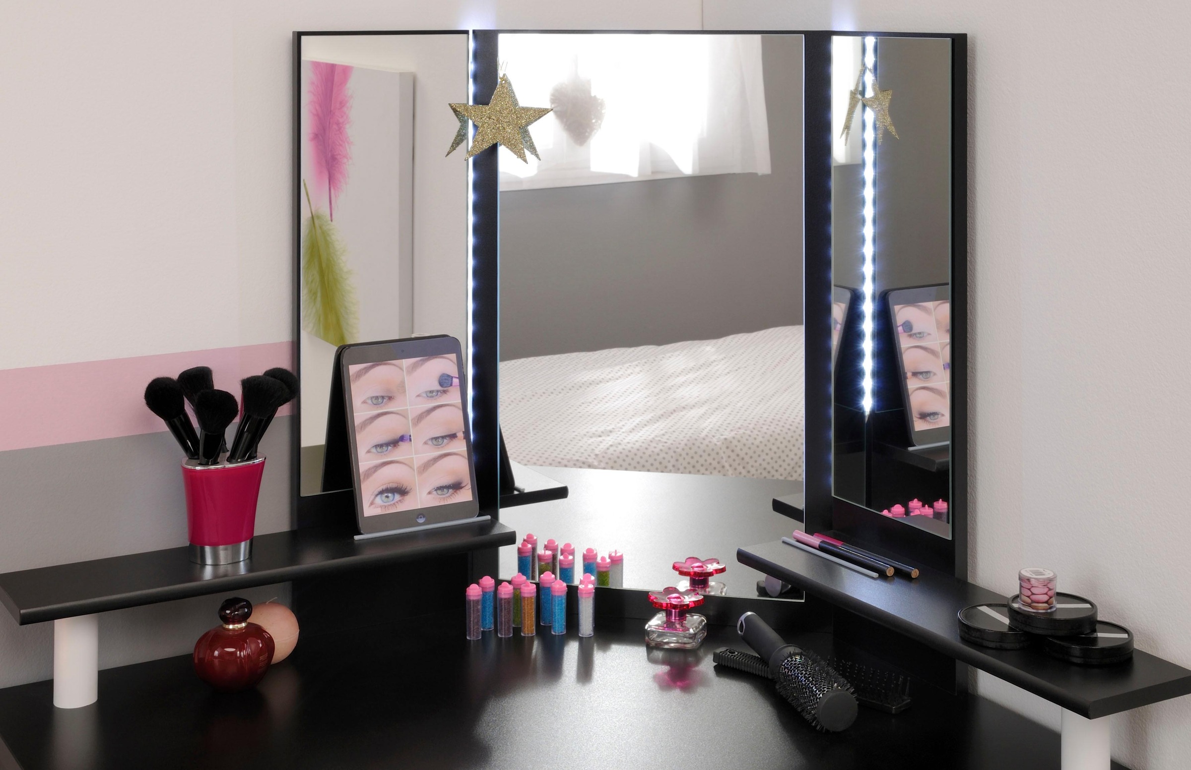 Parisot Jugendzimmer-Set »Sleep«, (Set, 2 tlg., Stauraumbett und Schminktisch), Stauraumbett und Schminktisch
