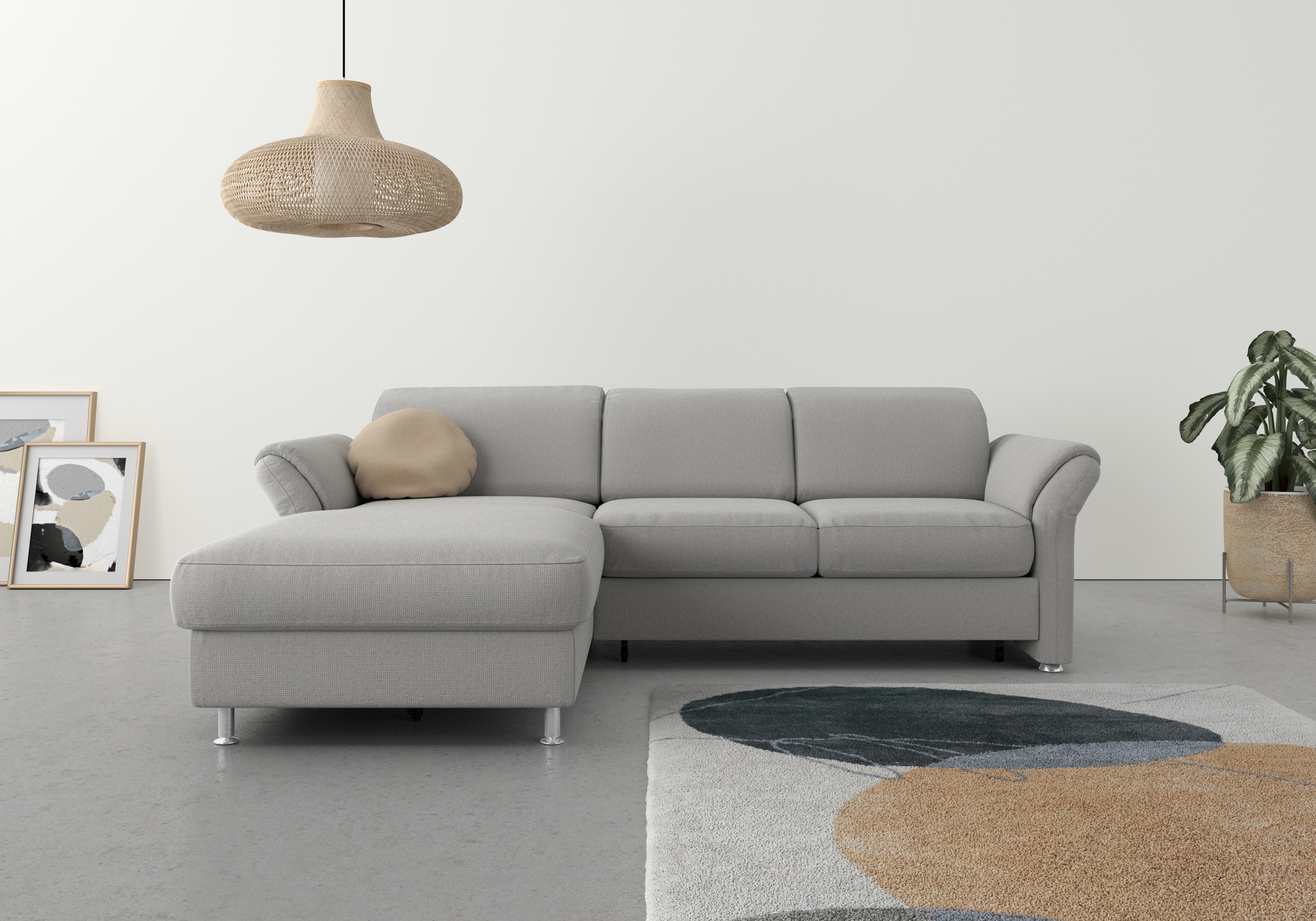 sit&more Ecksofa »Apulia L-Form«, wahlweise Bettfunktion, Bettkasten und Kopf- und Armteilverstellung