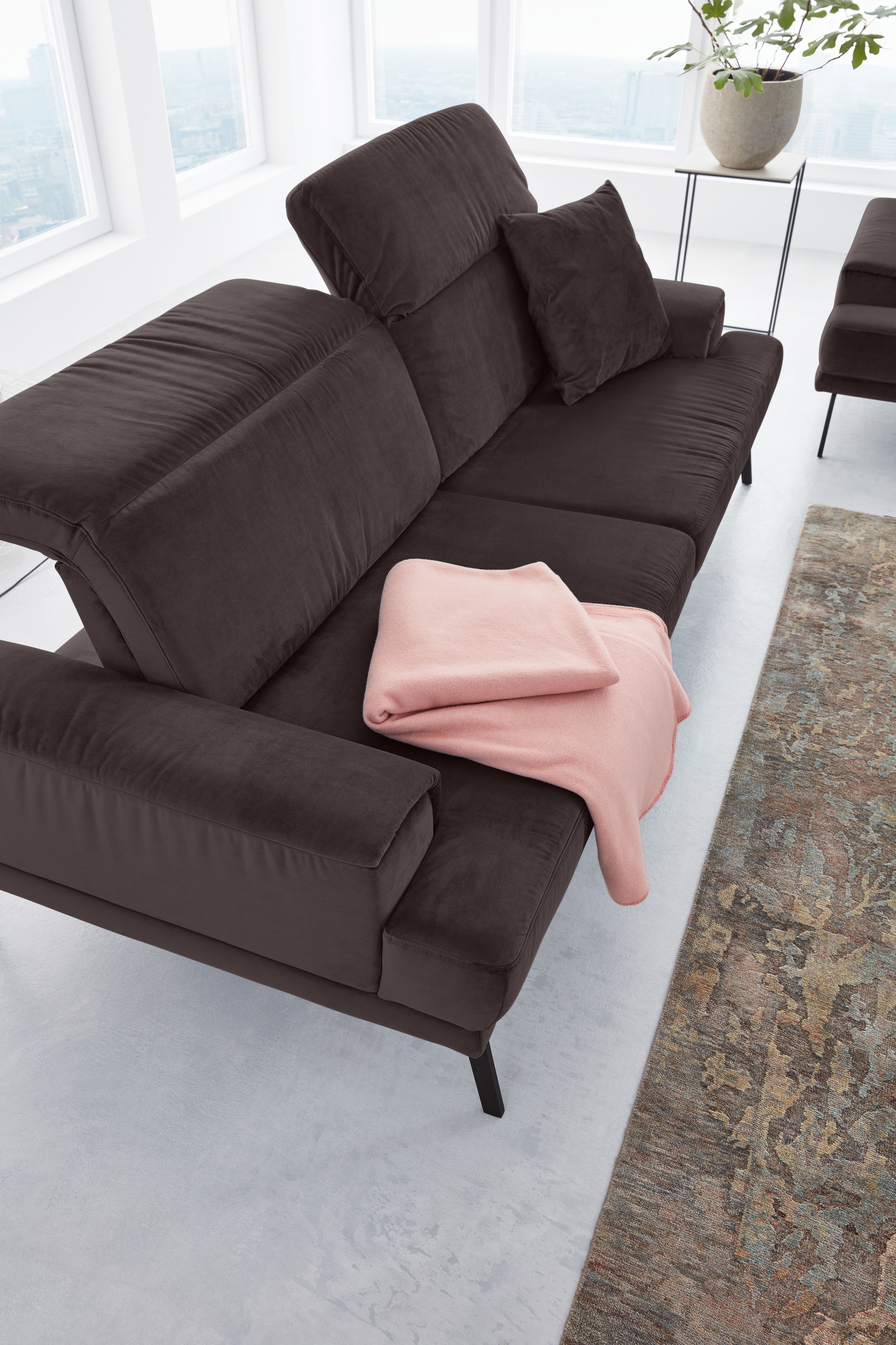 Musterring 2-Sitzer »MR 4580« inkl. Kopf- und Sitztiefenverstellung, Fuß schwarz, B198 x T103 cm