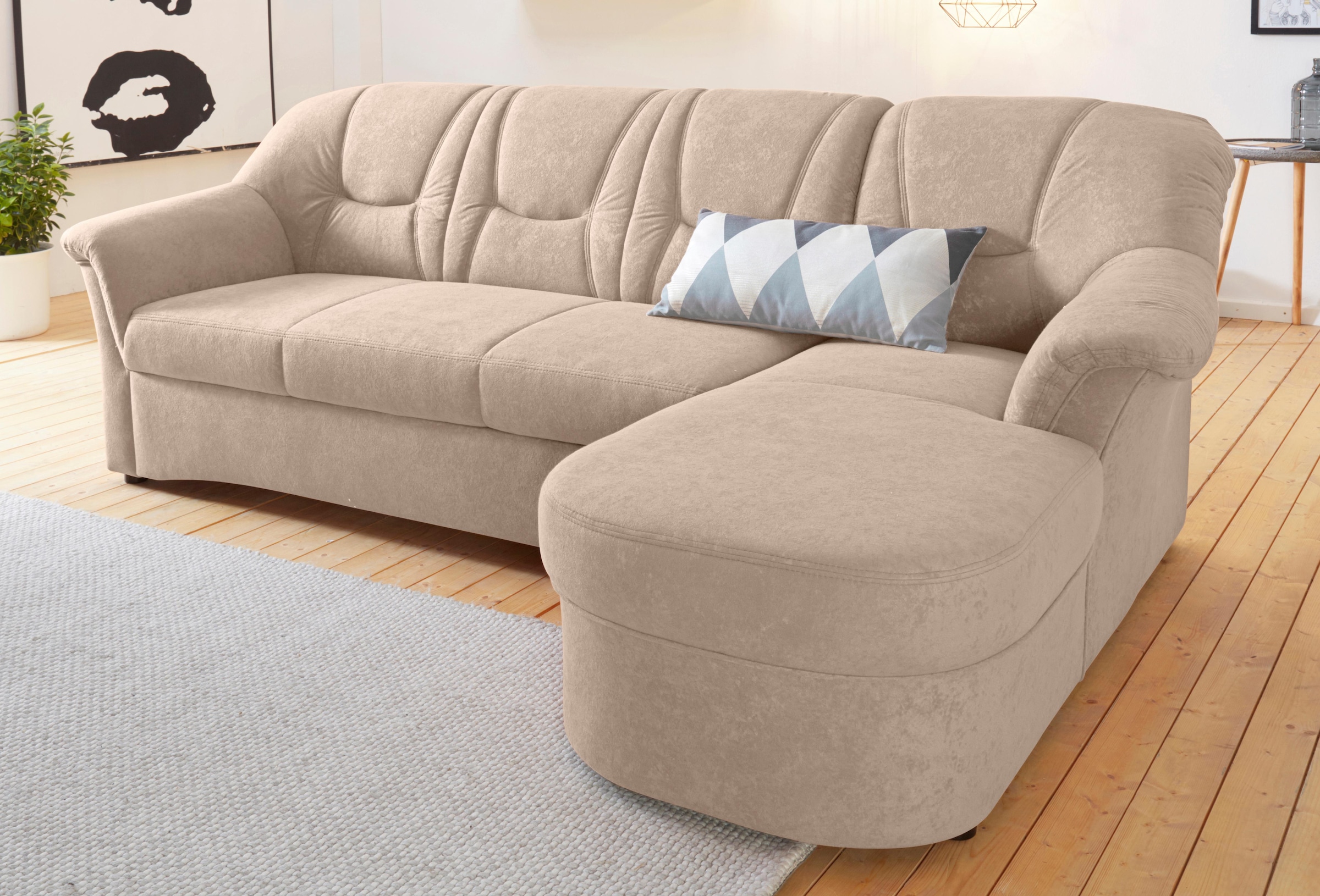 DOMO collection Ecksofa "Sarafina zeitlos und komfortabel, optional mit Fed günstig online kaufen