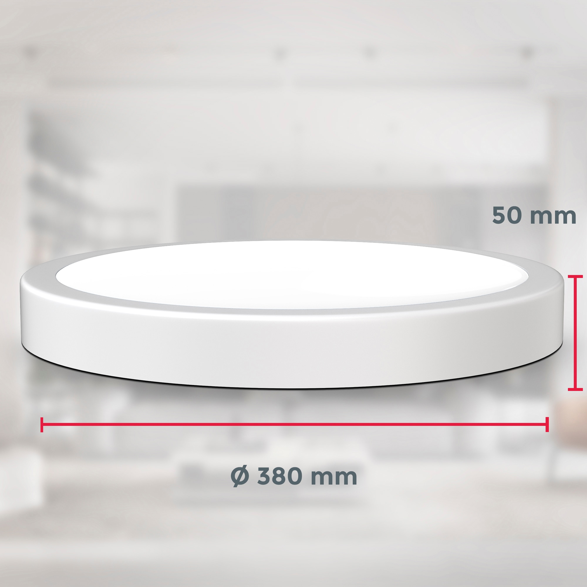 B.K.Licht LED Deckenleuchte, 1 x LED-Platine 24 Watt, 3.000lm ,4.000K, nicht dimmbar, Ø 38,00 cm