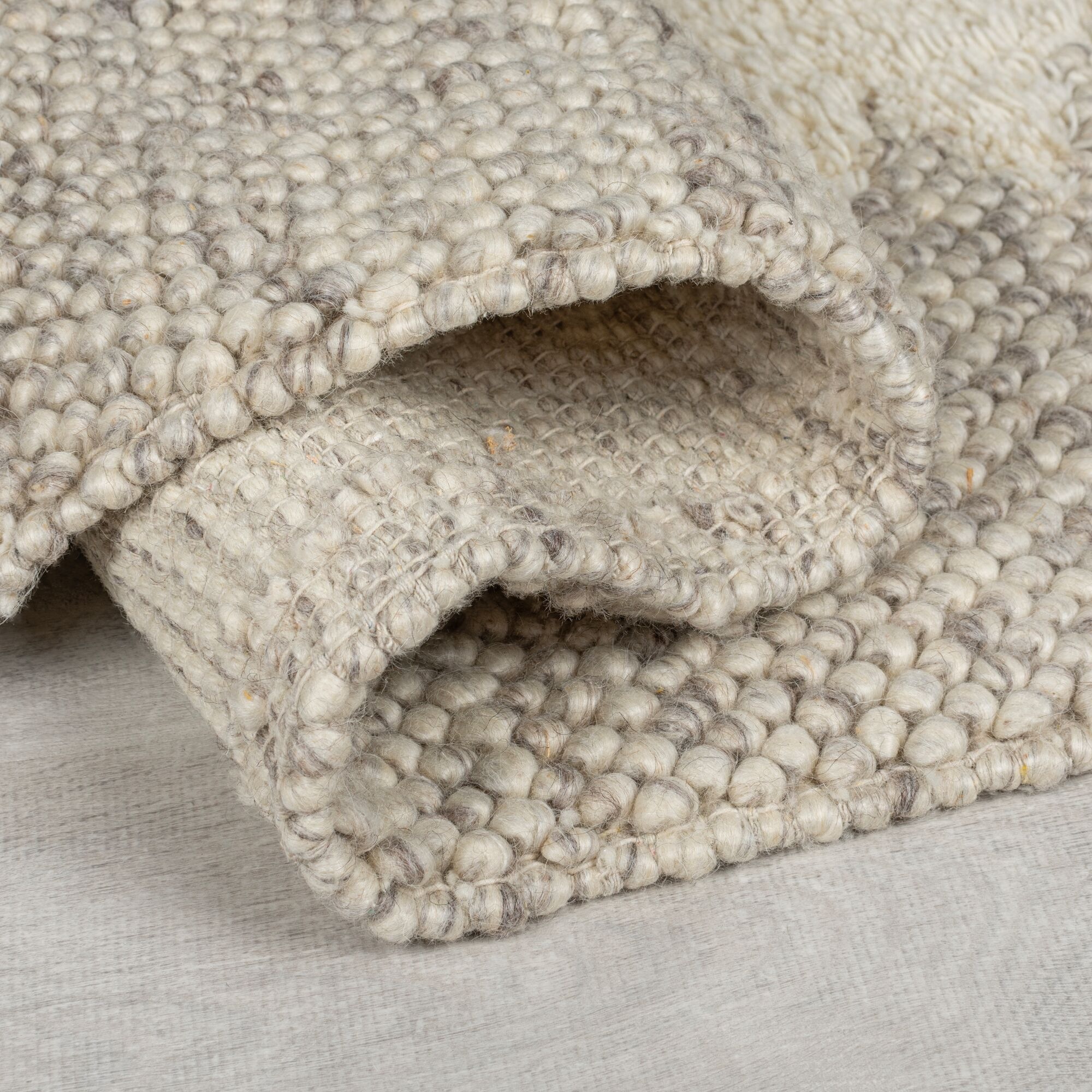 FLAIR RUGS Teppich »Minerals Border«, rechteckig, 3 mm Höhe, Mineralien-Wollteppich mit Bordüre