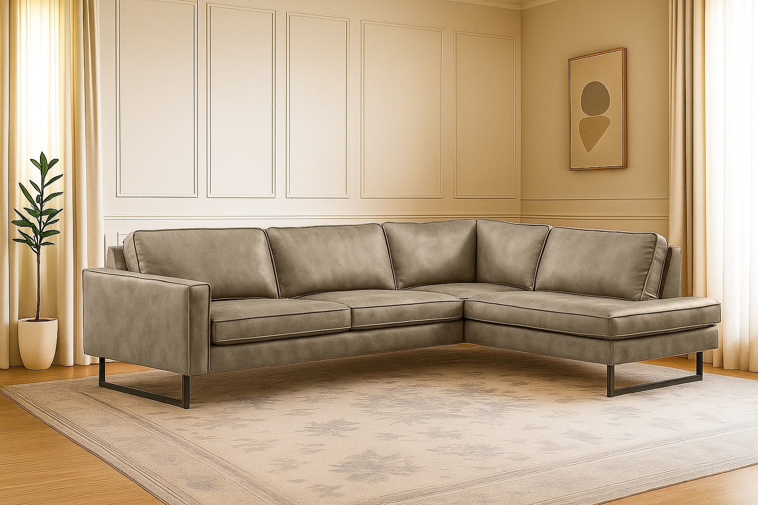 Places of Style Ecksofa »Pinto, 290 cm, Cord, Chenille, Lederoptik, Ottoman günstig online kaufen