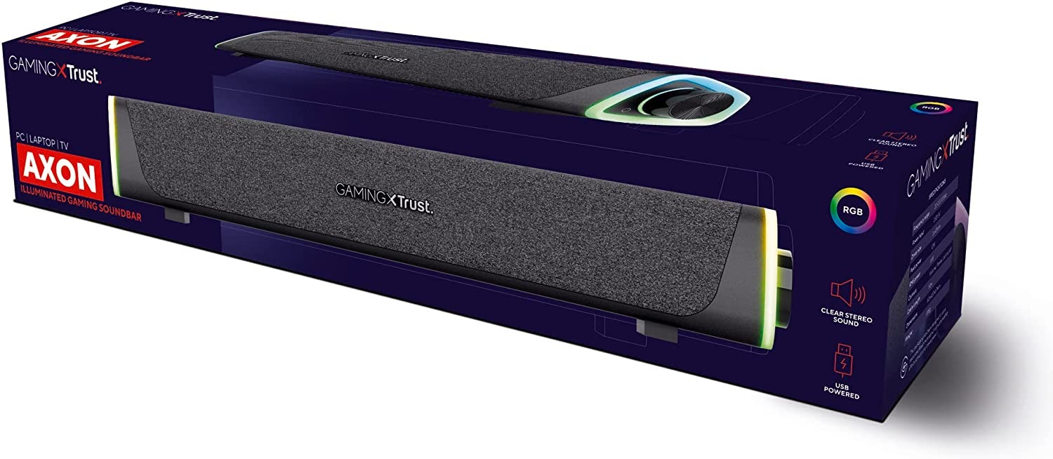 Trust Soundbar »GXT620 AXON RGB LED SOUNDBAR«, 1,4M Kabellänge, Lautstärkeregler-LED-Beleuchtung