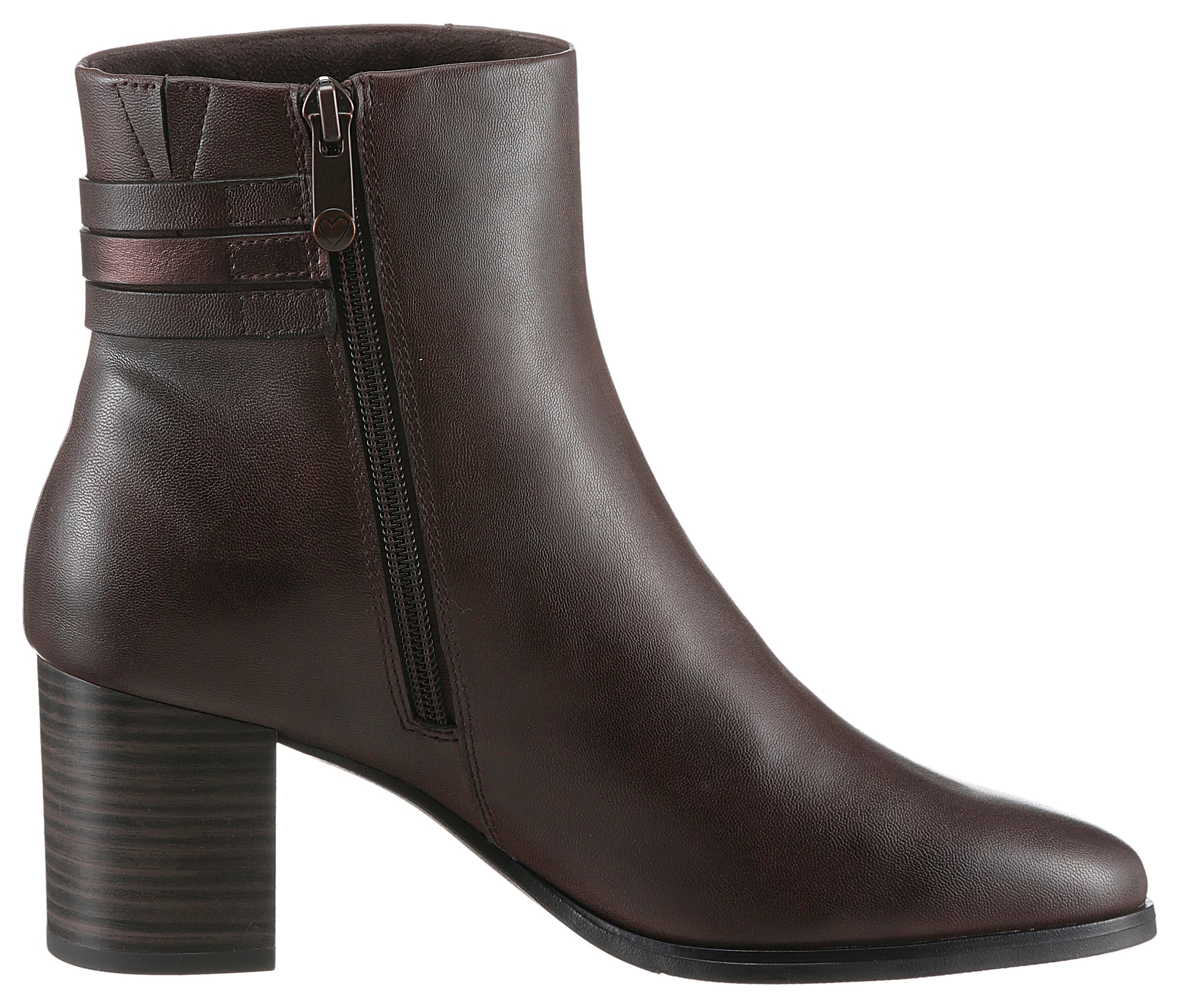 MARCO TOZZI Stiefelette, Blockabsatz, Businessschuh, Ankleboots mit Schmuck-Zierriegel