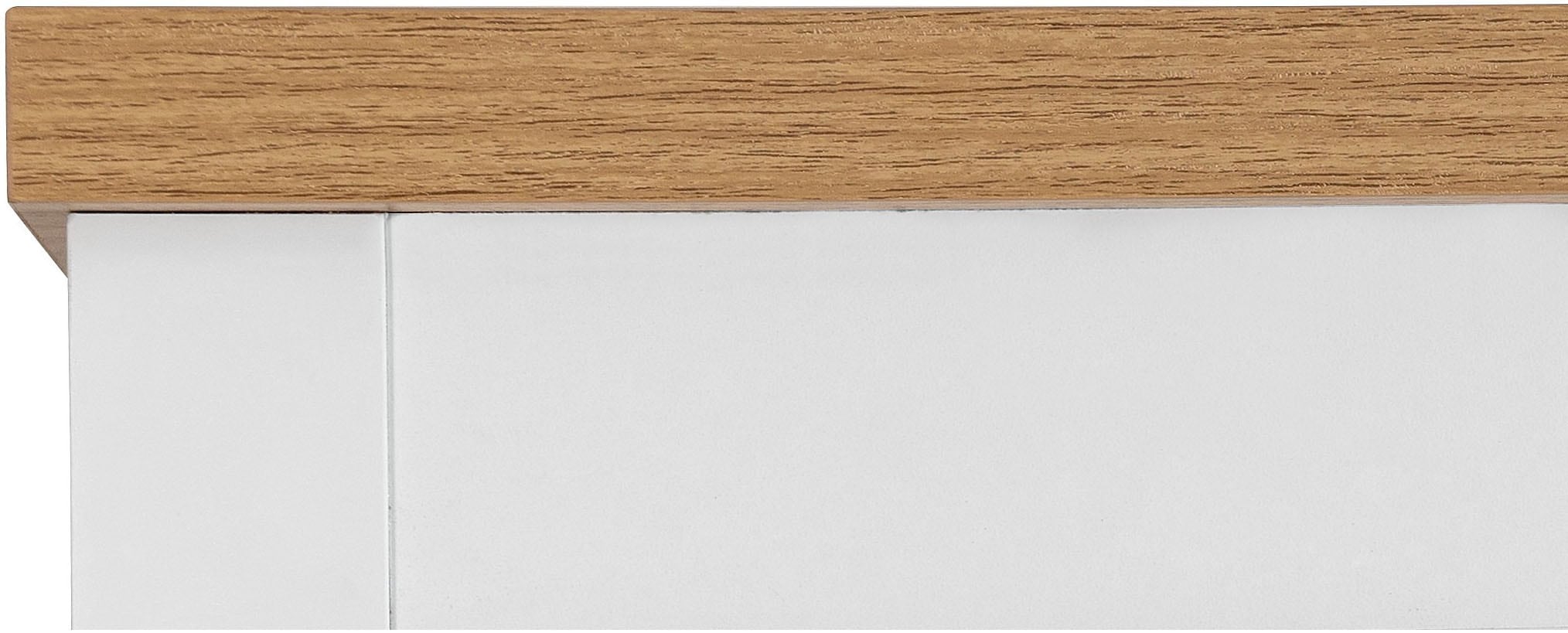 OTTO home Vitrine »Rigny« aus MDF, mit Holz-Zierleiste, schwarzem Metallgriff