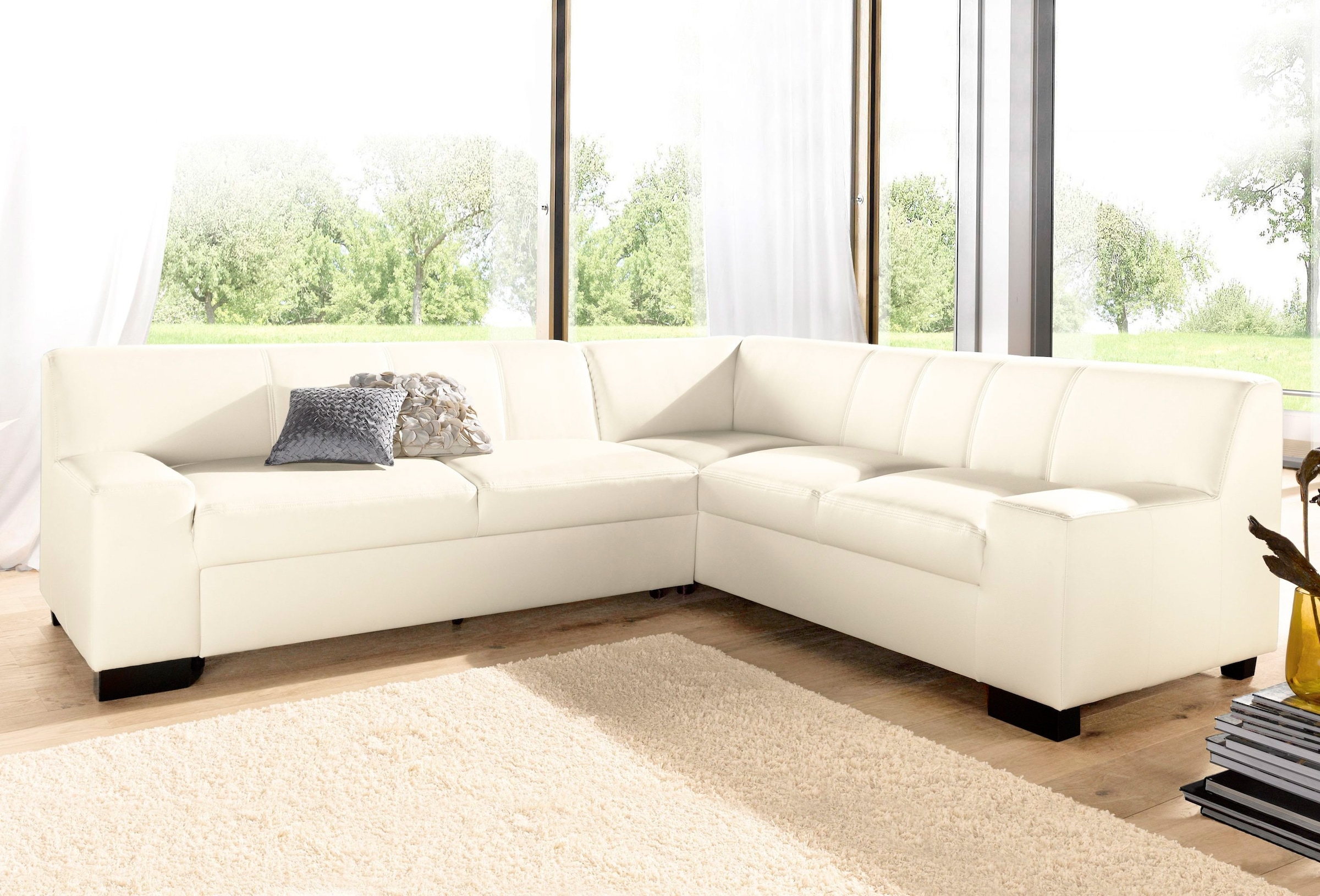 DOMO collection Ecksofa »Norma Top, elegant und modern, flache Armlehnen, L günstig online kaufen