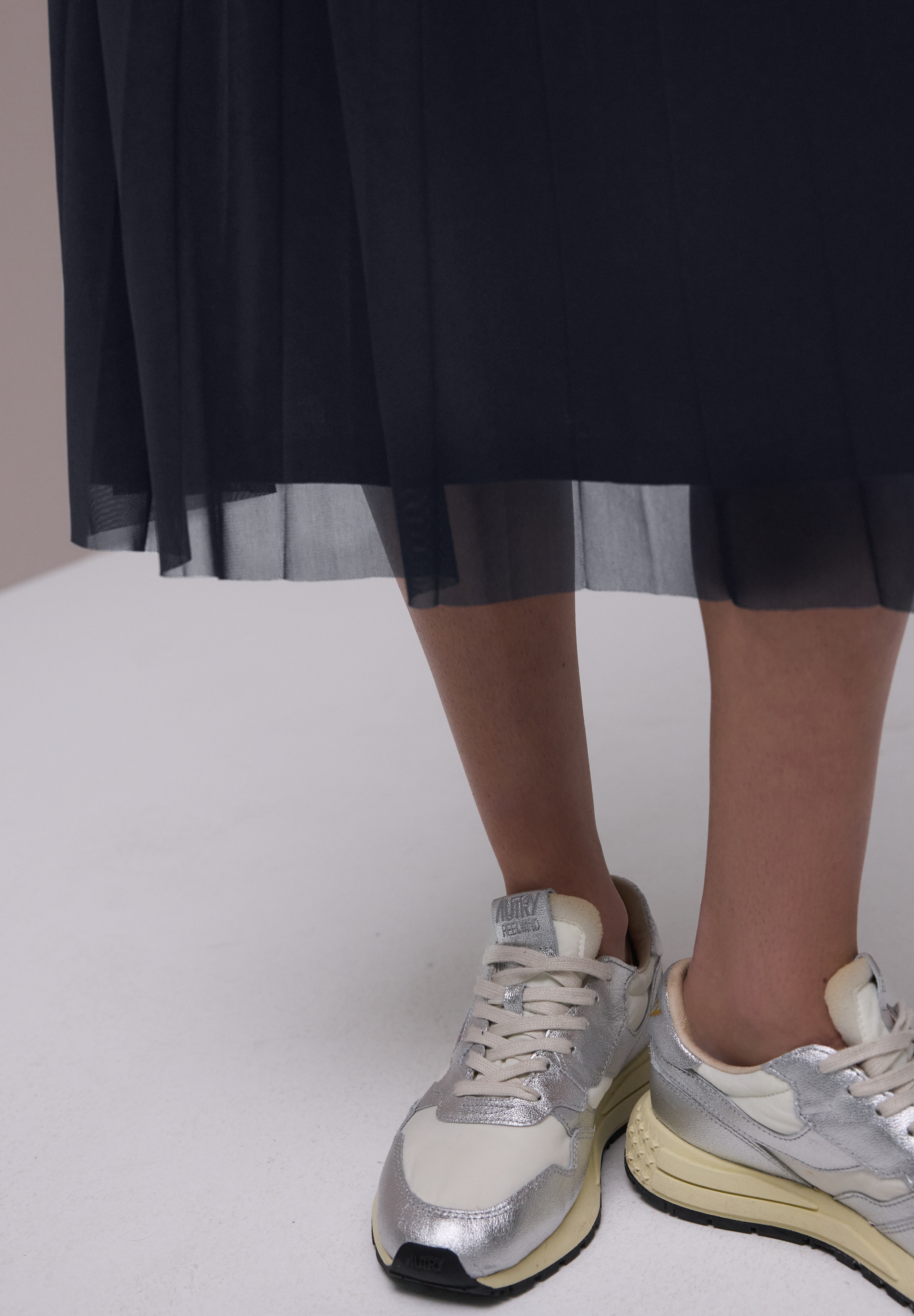 STREET ONE Midirock aus Mesh in Plisséestruktur