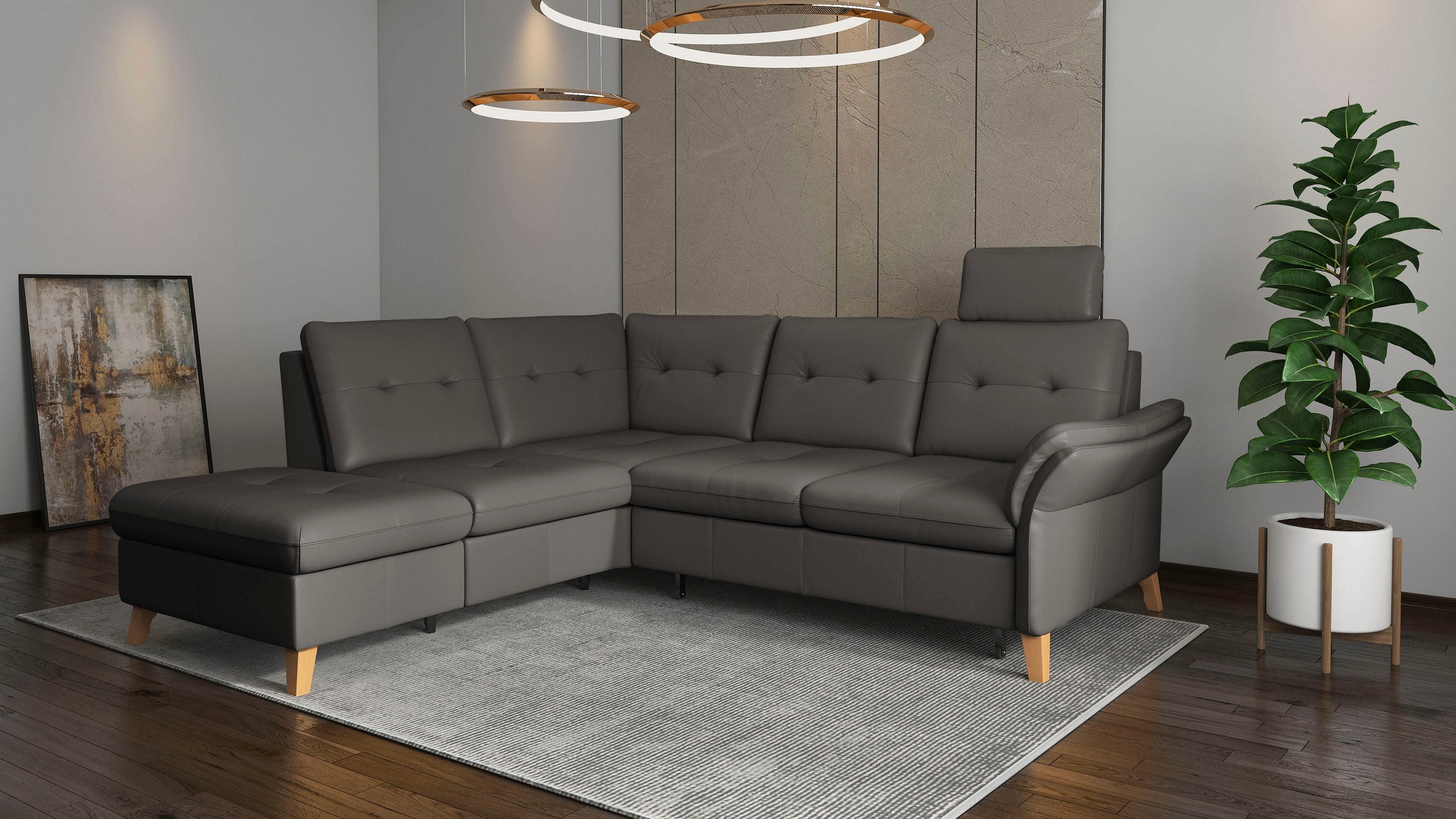 sit&more Ecksofa »Göteborg«, inkl. Sitztiefenverstellung, wahlweise mit Bettfunktion & Bettkasten