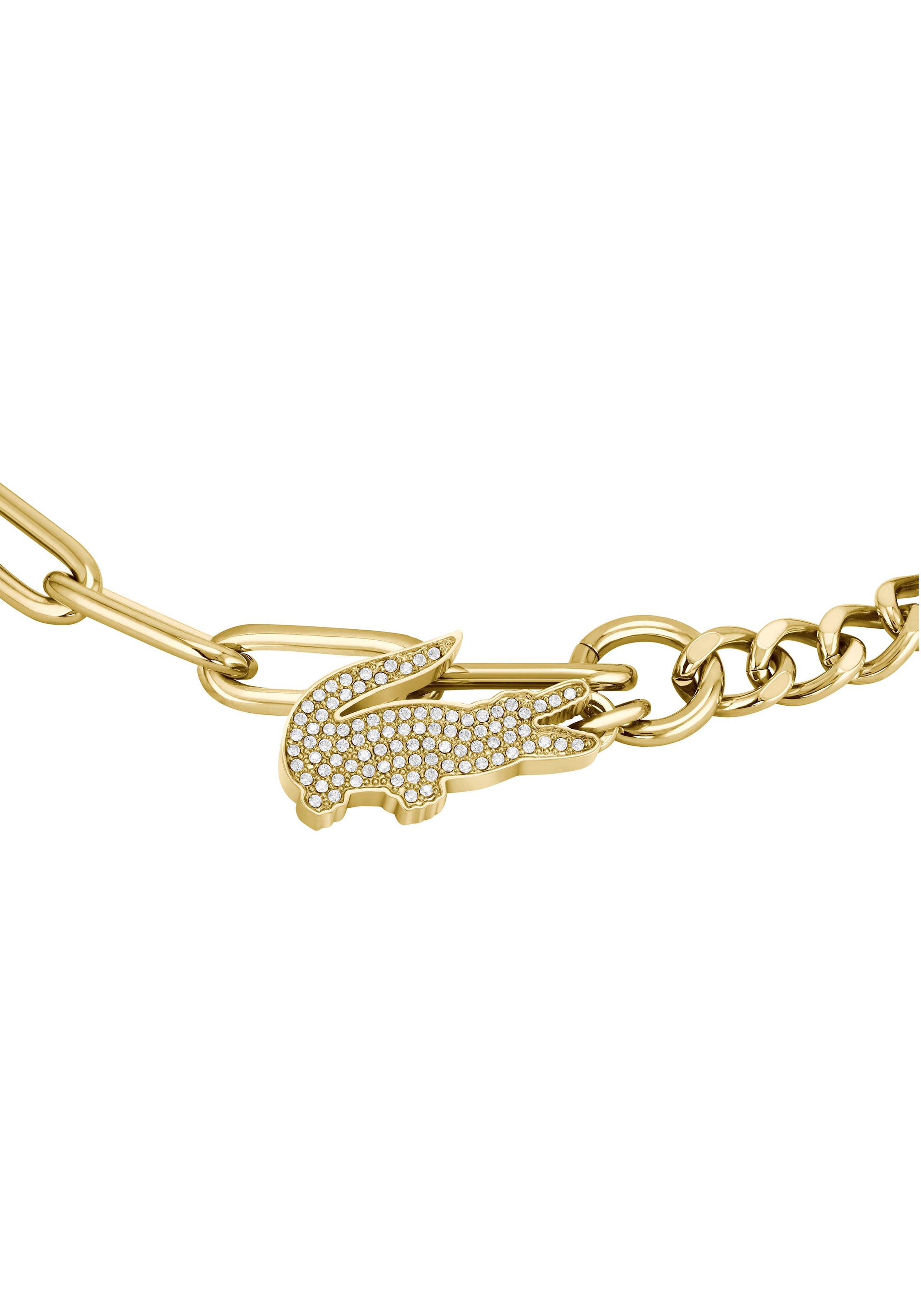 Lacoste Armband »Schmuck Edelstahl Armband Ankerkette CROCODILE«, mit Glasstein