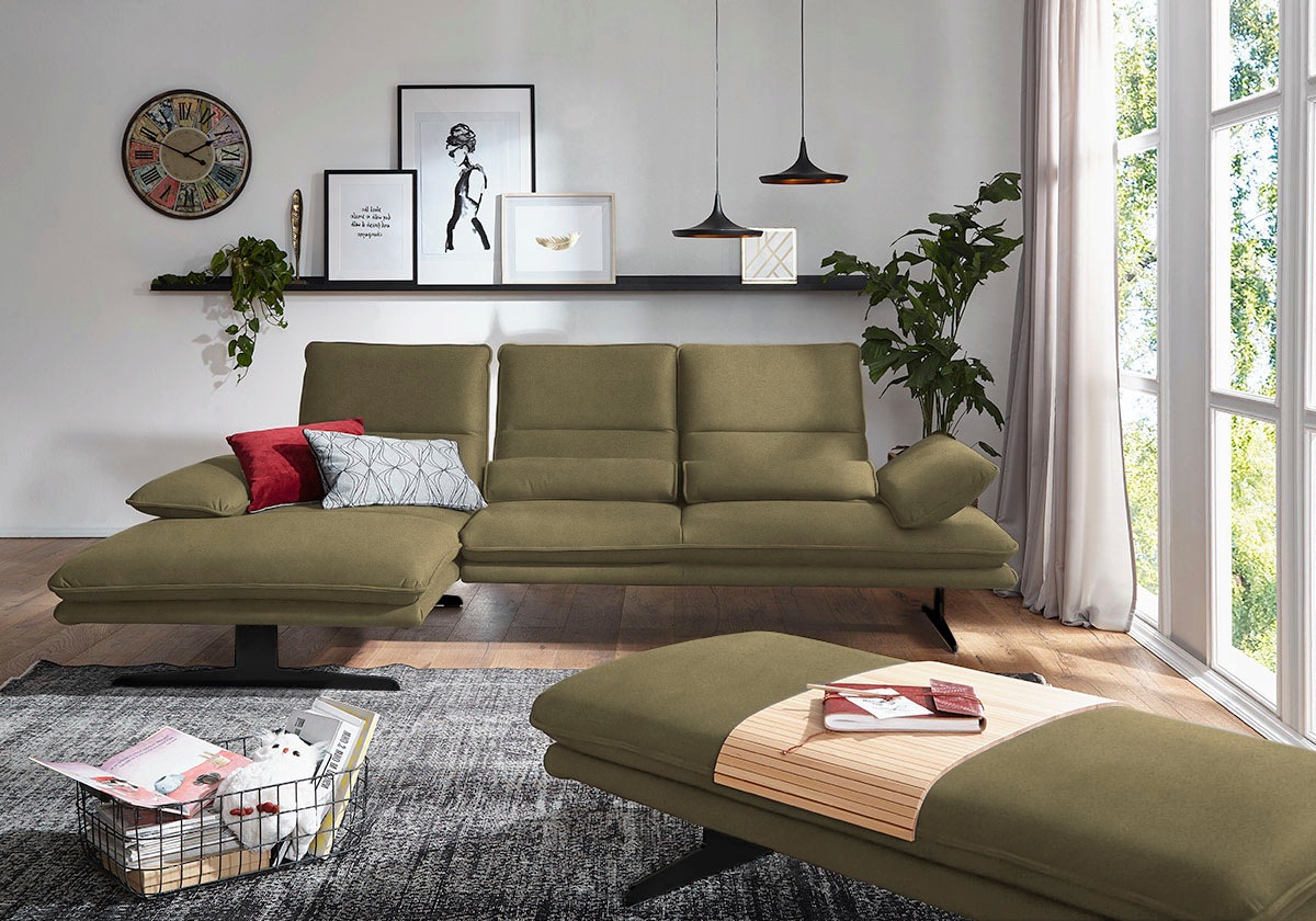 W.SCHILLIG Ecksofa »broadway, Designsofa mit tollem Sitzkomfort« Sitztiefen günstig online kaufen