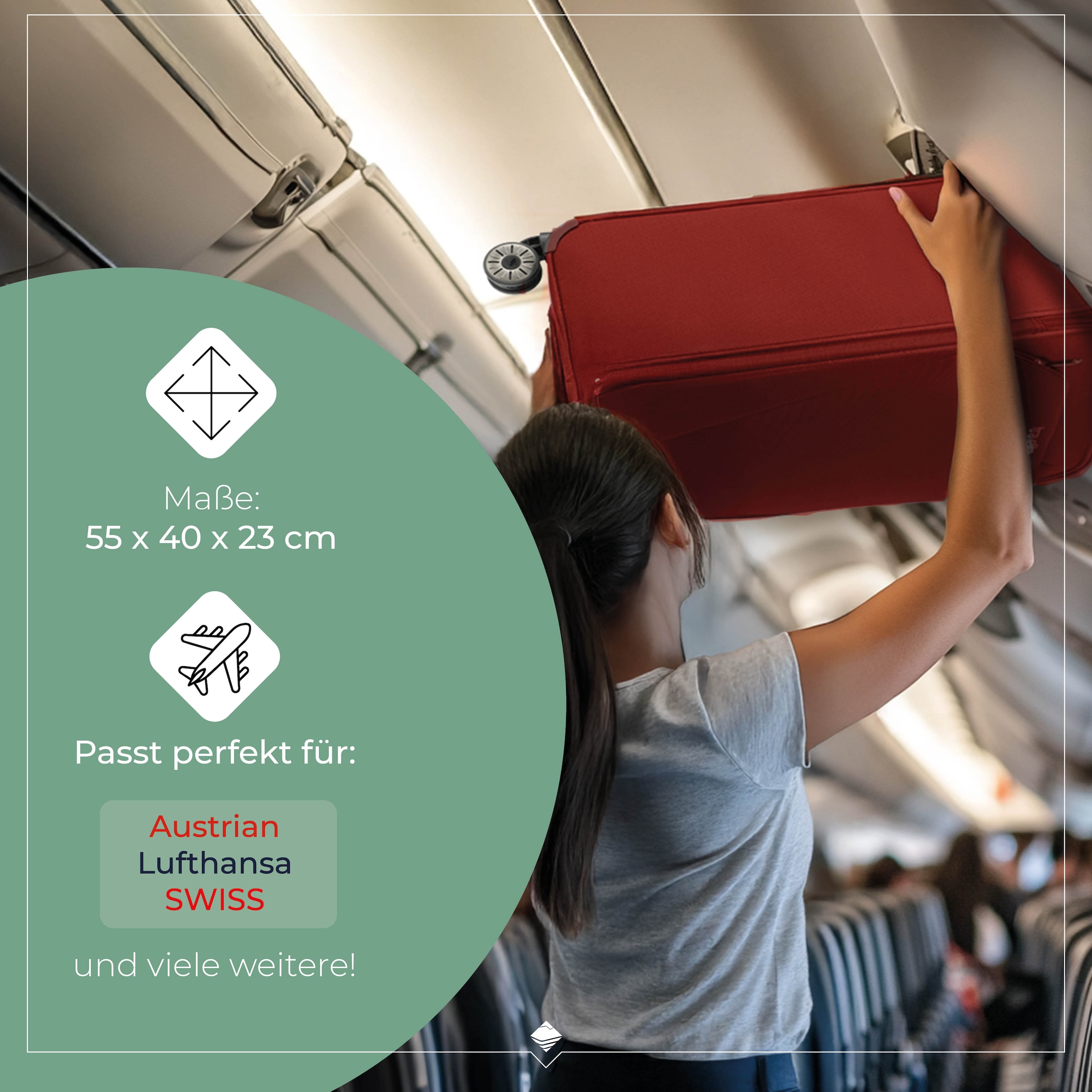 travelite Handgepäck-Trolley »JETPACK Max 4 Cabin, konzip. für Lufthansa, Austrian Airlines & Swiss«, 4 Rollen, Weichgepäck-Koffer Handgepäck für die meisten gängigen Airlines